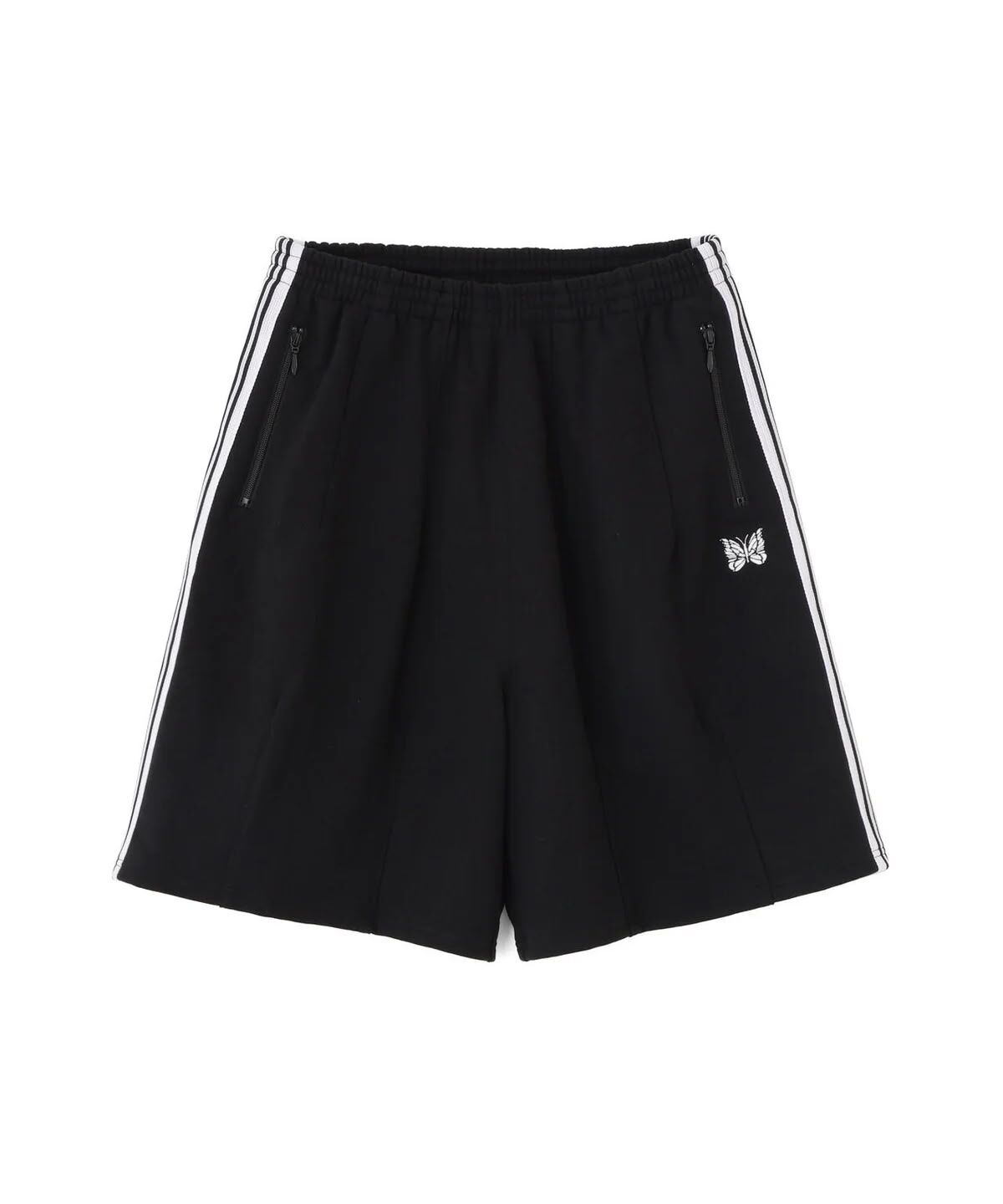 Needles x Beaver HD Track Shorts- Cotton Jersey- Black
