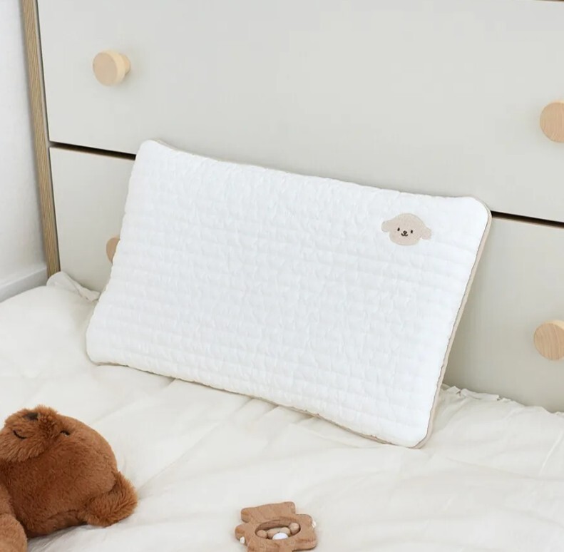 【BABY & I】Korea Double-sided Mesh Embroidery Baby Pillow 100count Cotton (Puppy)