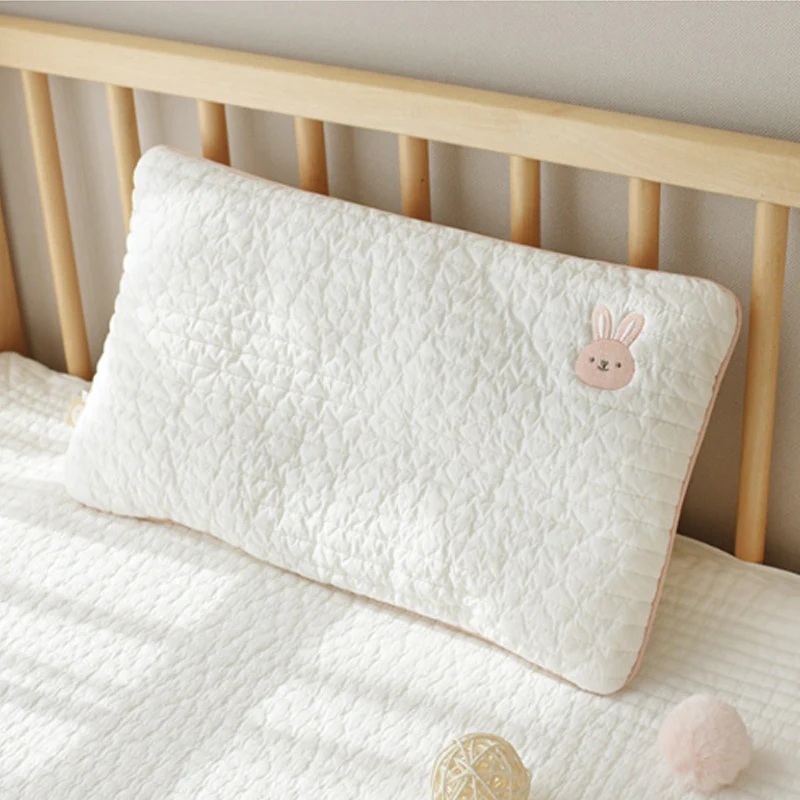 【BABY & I】韓國四季刺繡雙面網眼嬰兒透氣枕100支棉極細紗線 (兔兔)