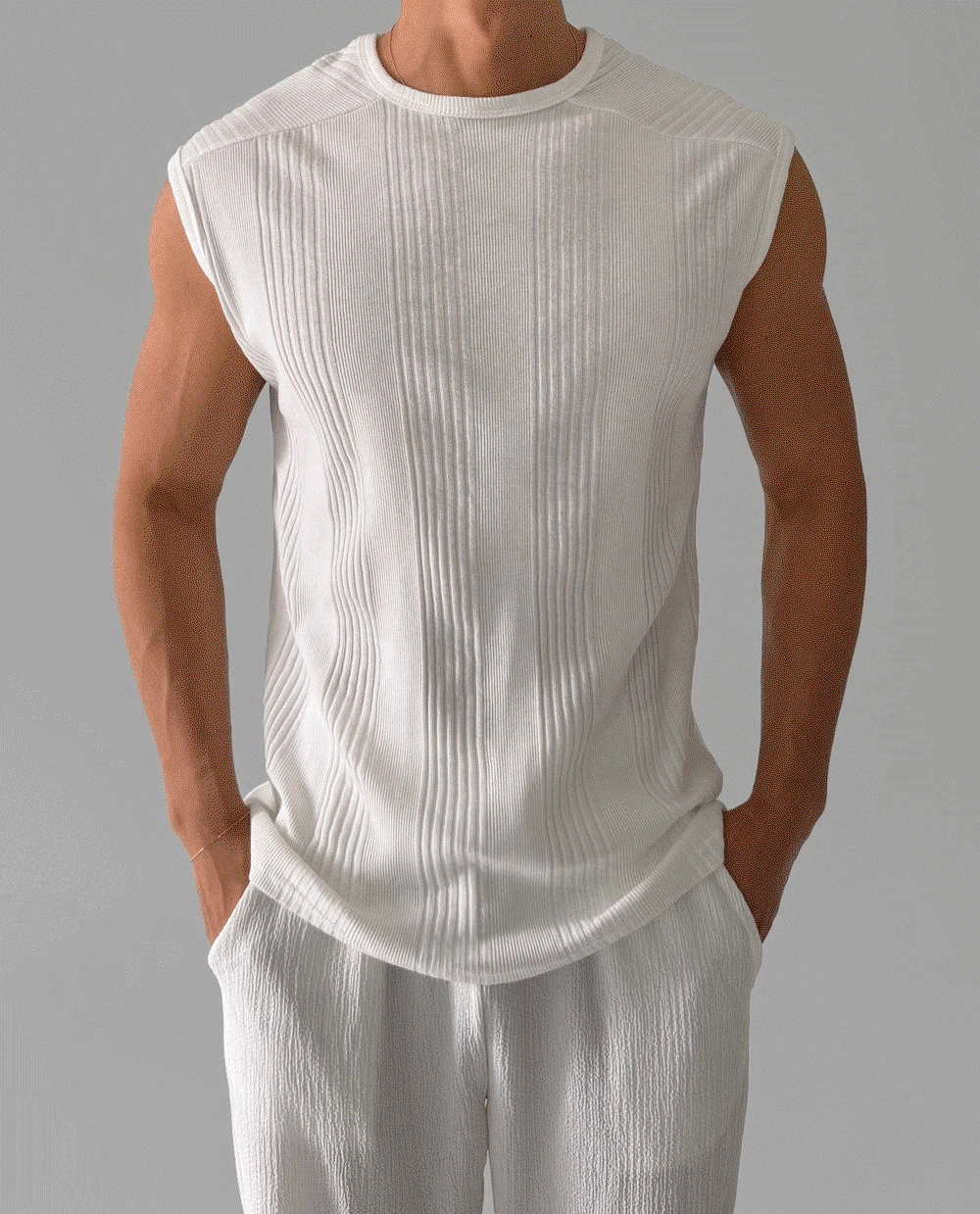 Ribbed Knit Sleeveless Top
