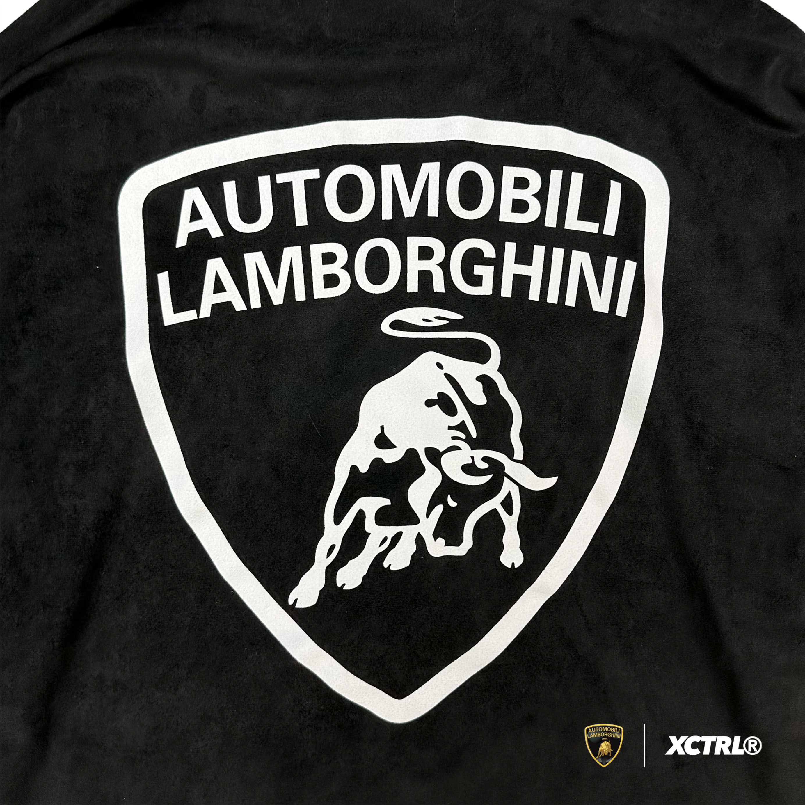 XCTRL®┃Lamborghini 賽車風標誌長袖T-黑┃麂皮絨