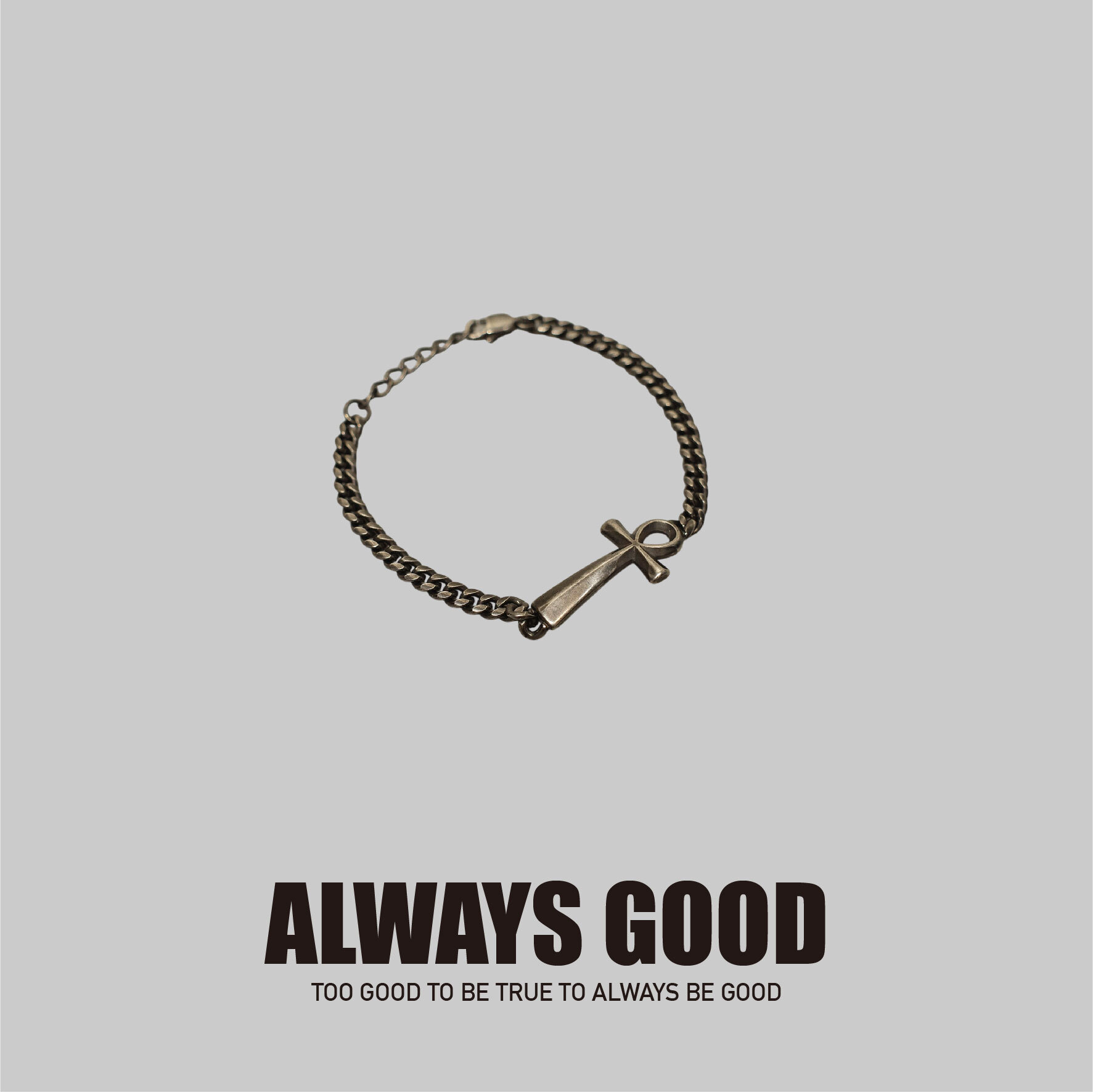 『Always_Good』埃及 十字架 鈦鋼 手鏈
