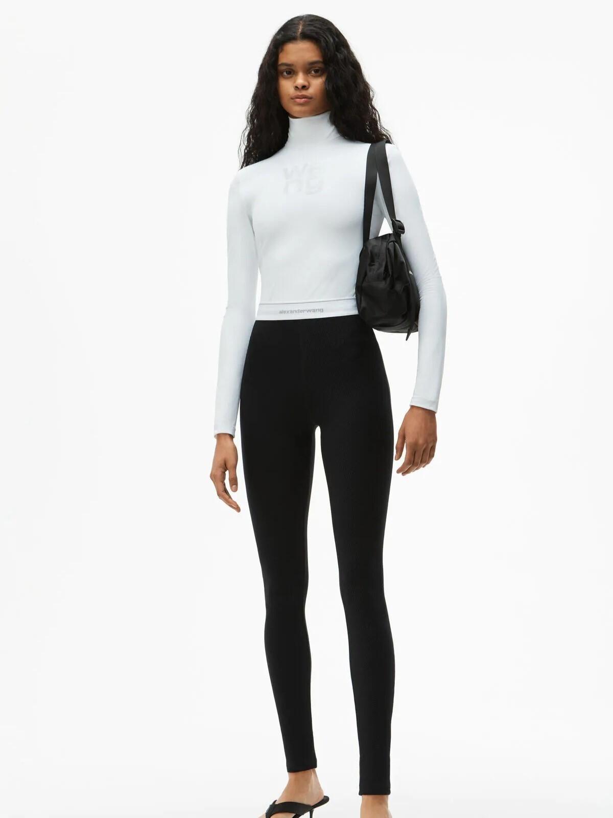 Alexander Wang 反光字體Logo 彈力緊身褲