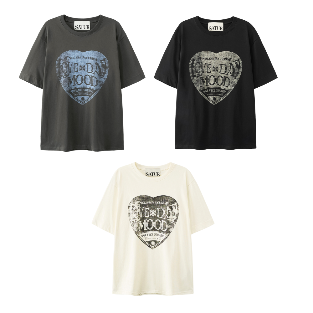 【13】SATUR Saturday Retro Mood Graphic T-Shirt - (3個尺碼 / 3色選擇)