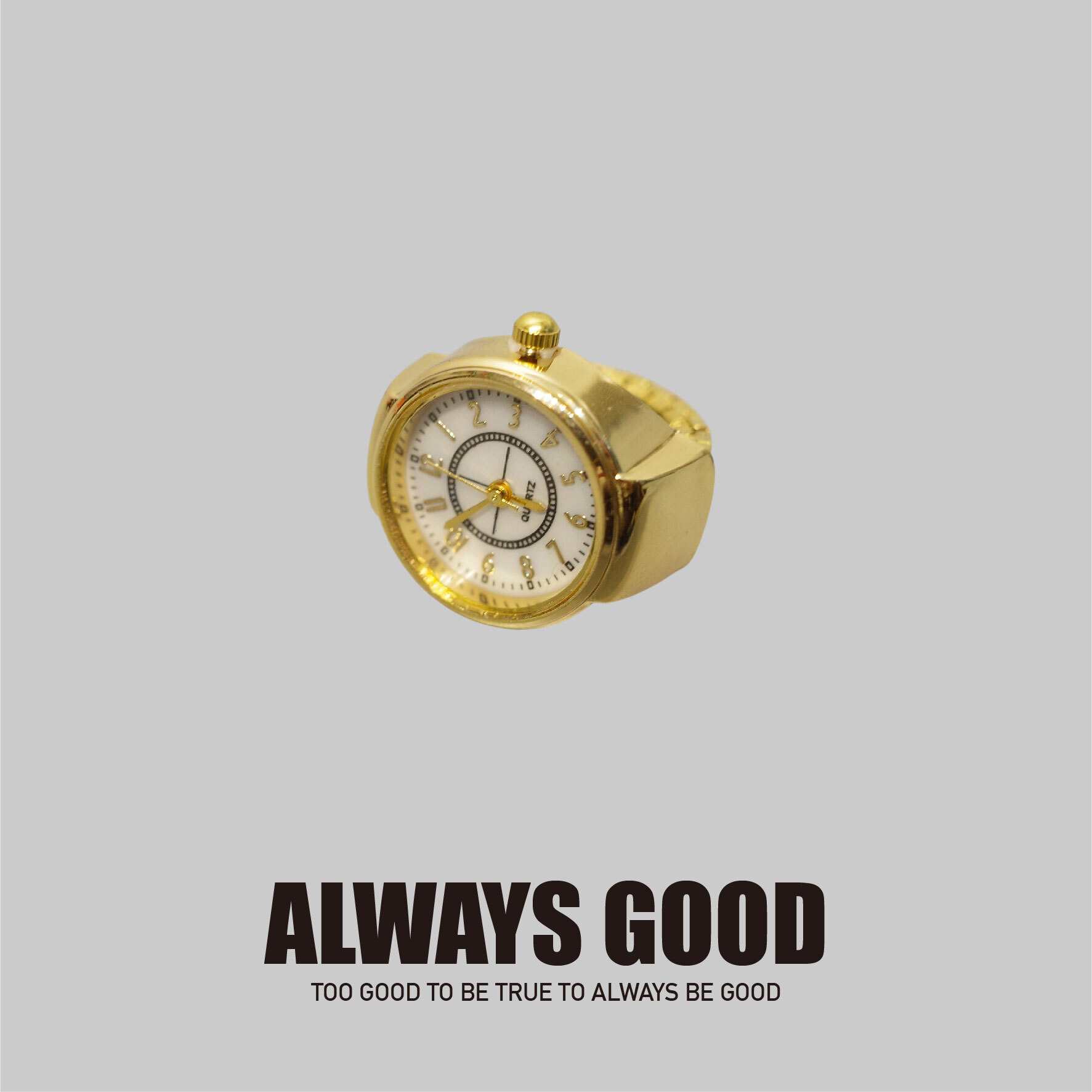 『Always_Good』大圓形 彈性戒圍 手錶 戒指