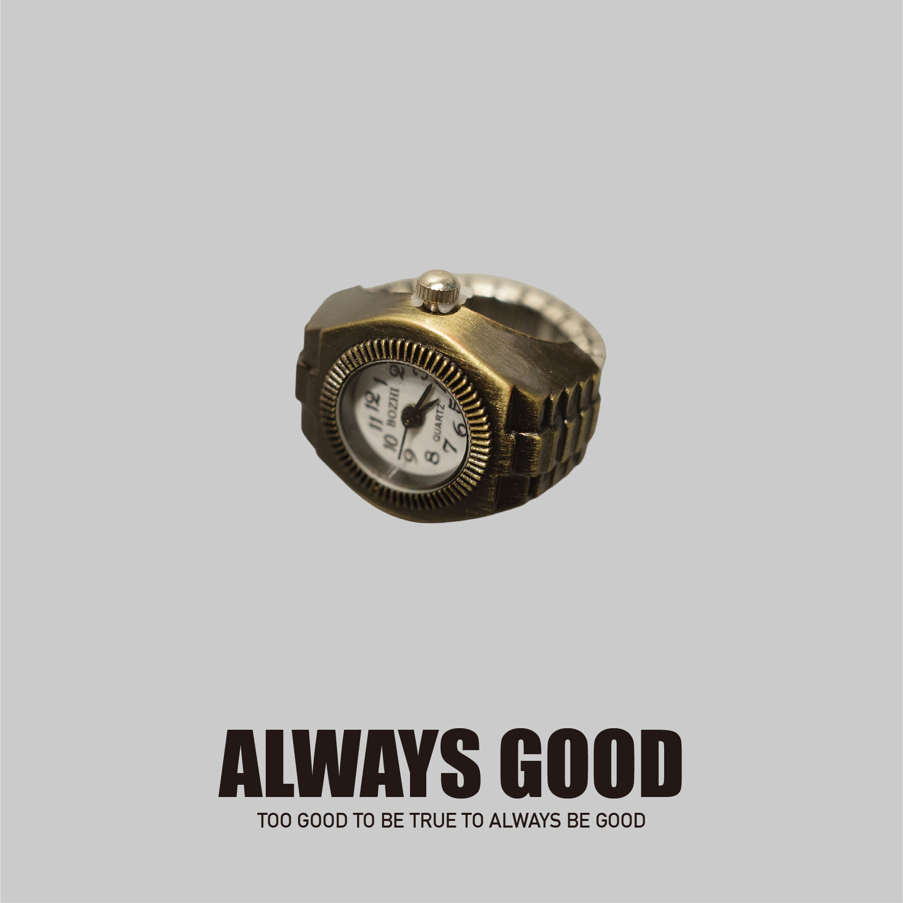 『Always_Good』圓形 銅色 彈性戒圍 手錶 戒指