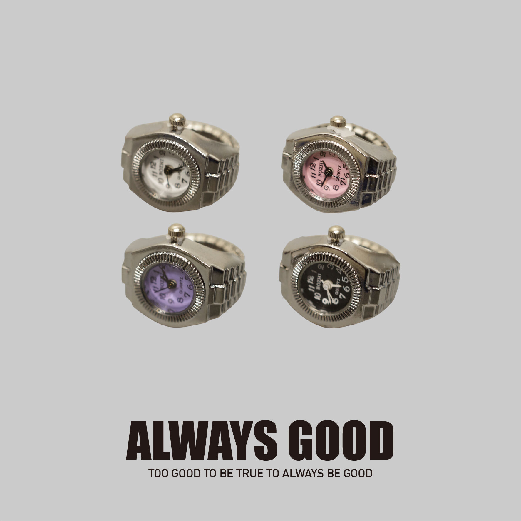 『Always_Good』圓形 彈性戒圍 手錶 戒指