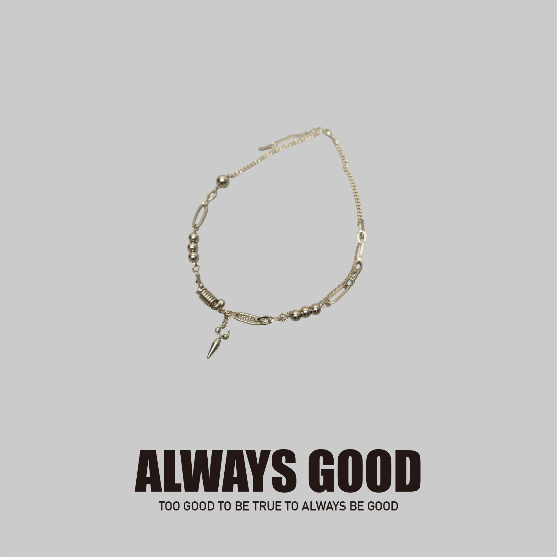 『Always_Good』小十字架 拼接 鈦鋼 項鍊