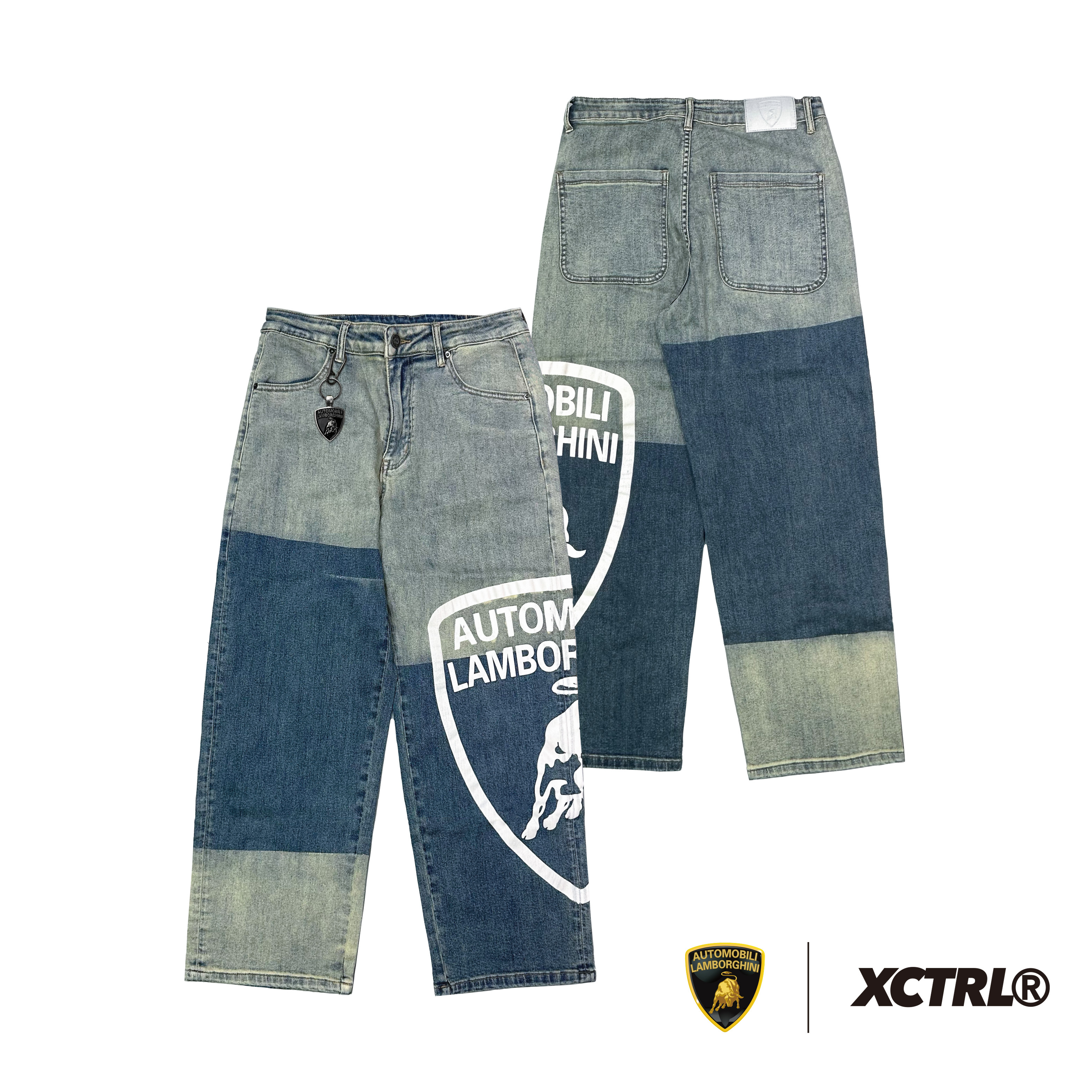 XCTRL®┃Lamborghini 經典徽章牛仔褲(附贈聯名鑰匙圈)┃硬挺 顯瘦