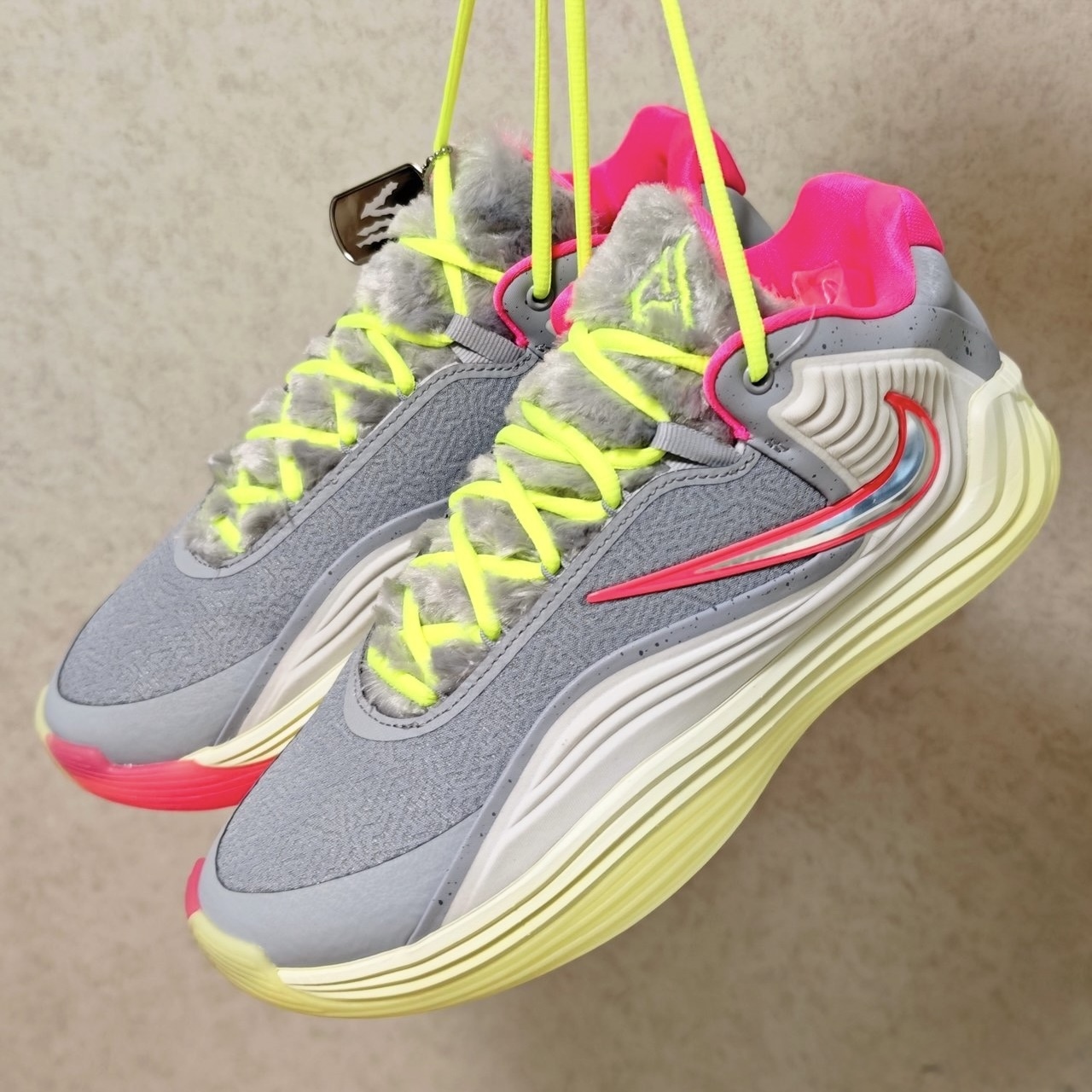 NIKE GIANNIS FREAK 7 灰粉 螢光綠 絨毛 籃球鞋 銀鉤 男鞋 IM5840-001