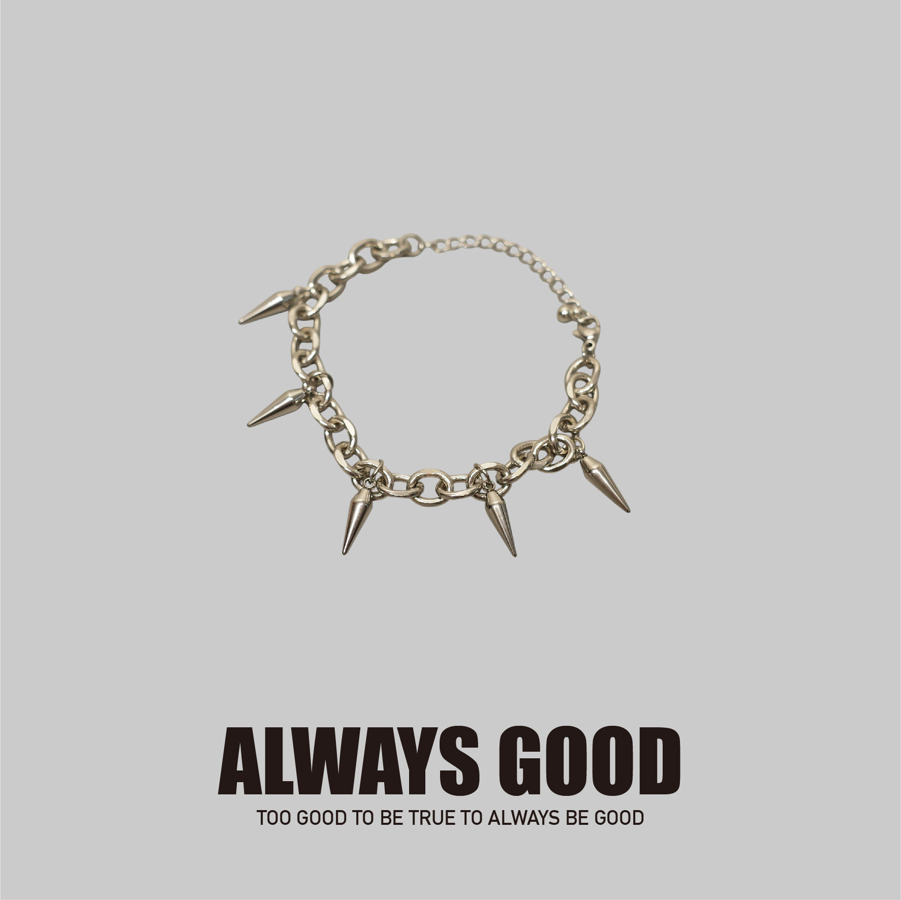 『Always_Good』流蘇 鉚釘 鈦鋼 手鍊
