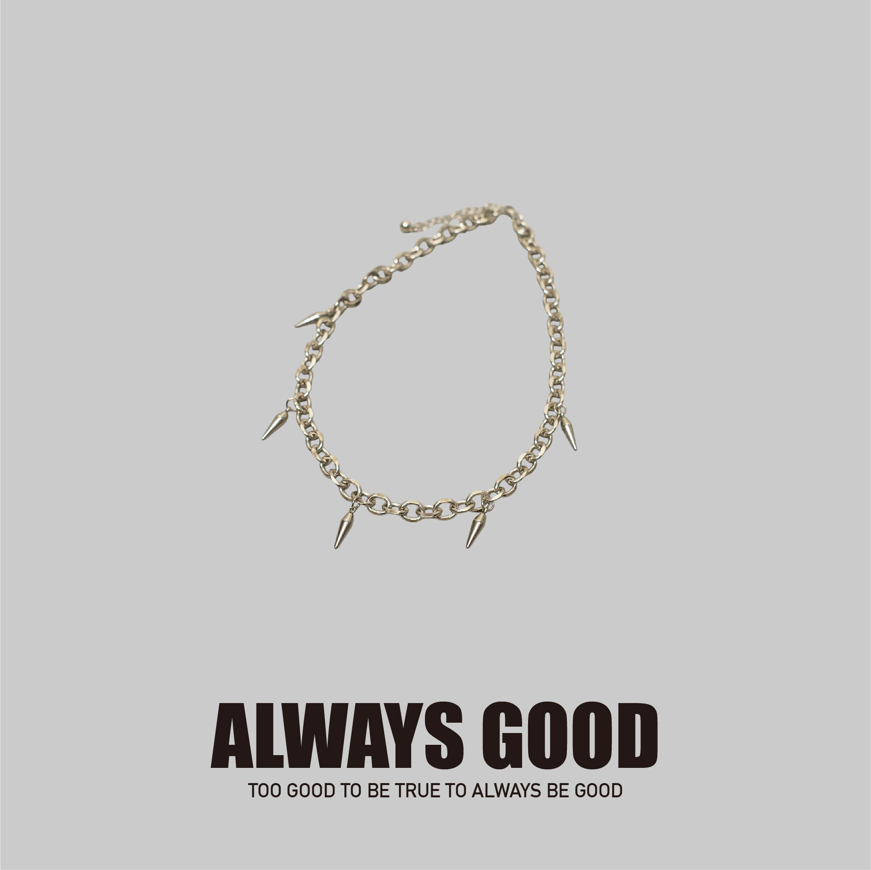 『Always_Good』流蘇 鉚釘 鈦鋼 項鍊