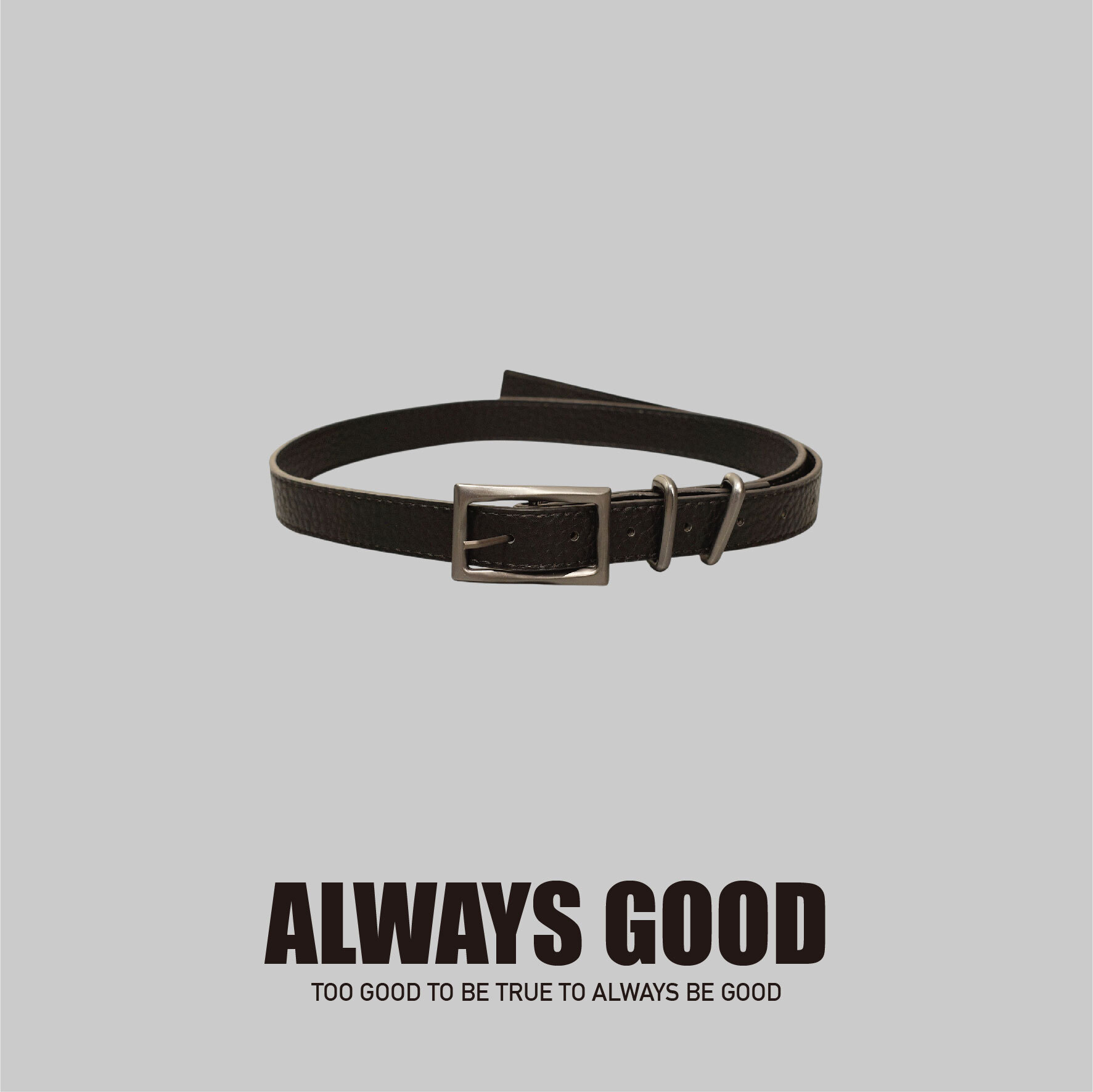 『Always_Good』做舊 壓紋 銅釦 皮帶