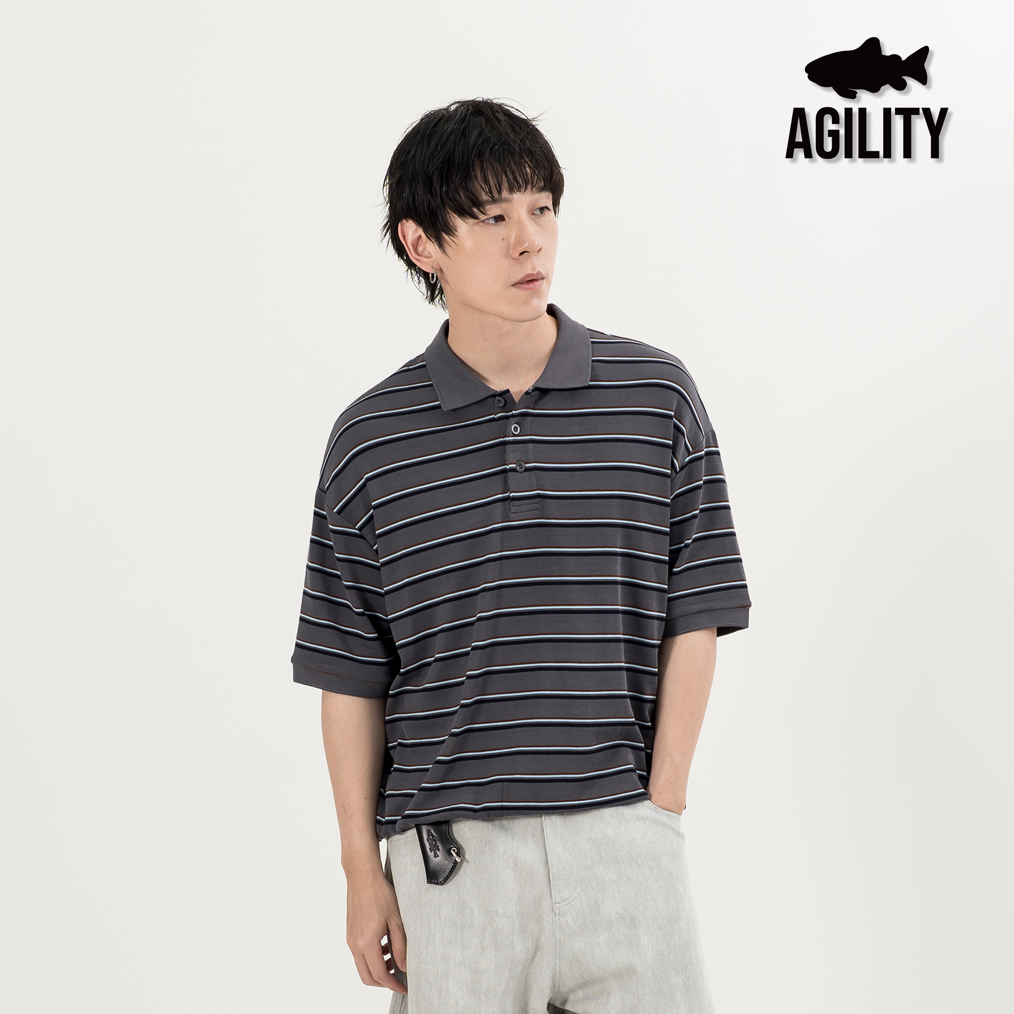 AGILITY Cropped Polo Shirts 短版條紋 Polo衫 [PL88]