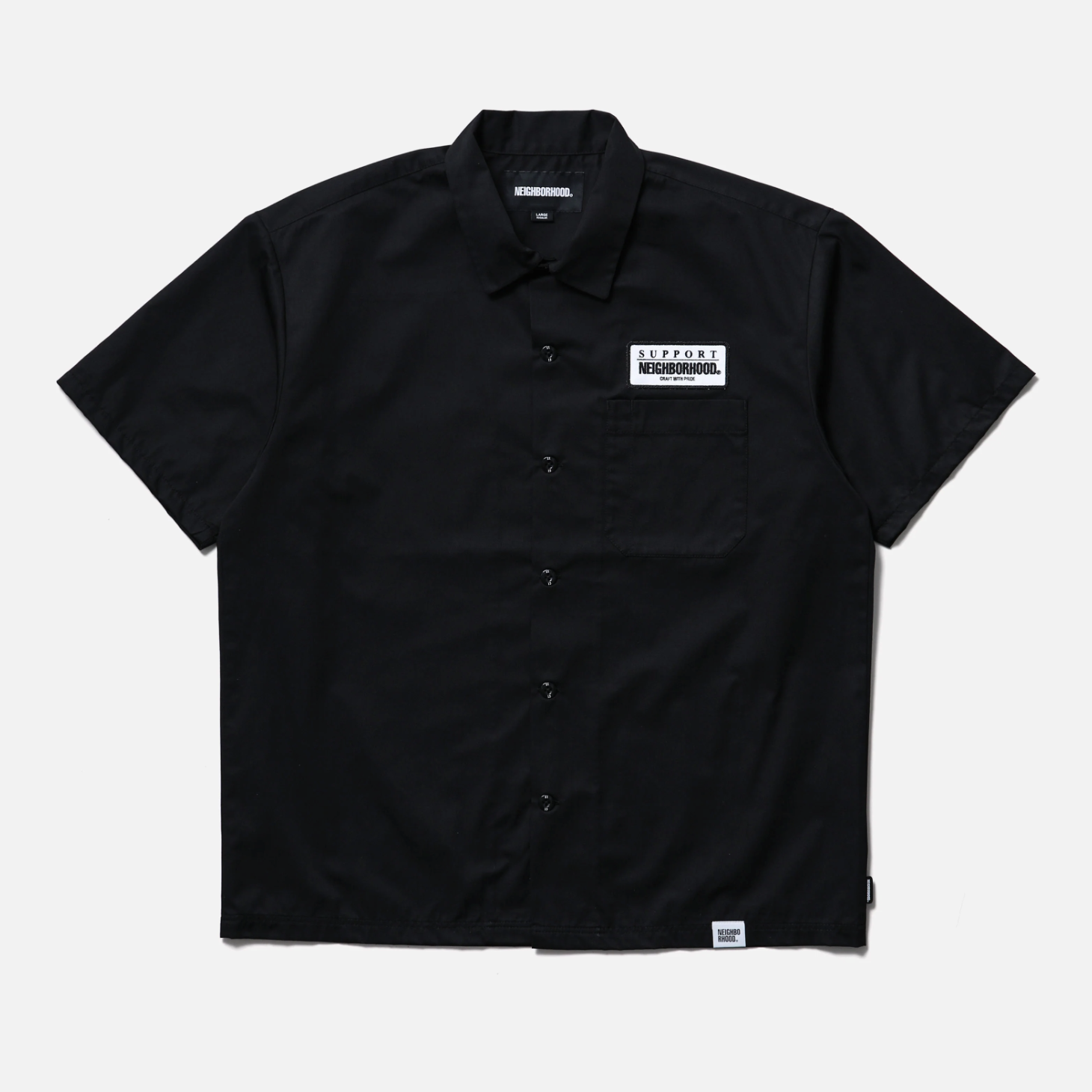 -(B3b04)-NEIGHBORHOOD  CLASSIC WORK SHIRT SS-1 工作 短袖 襯衫 黑色-261TSNH-SHM02