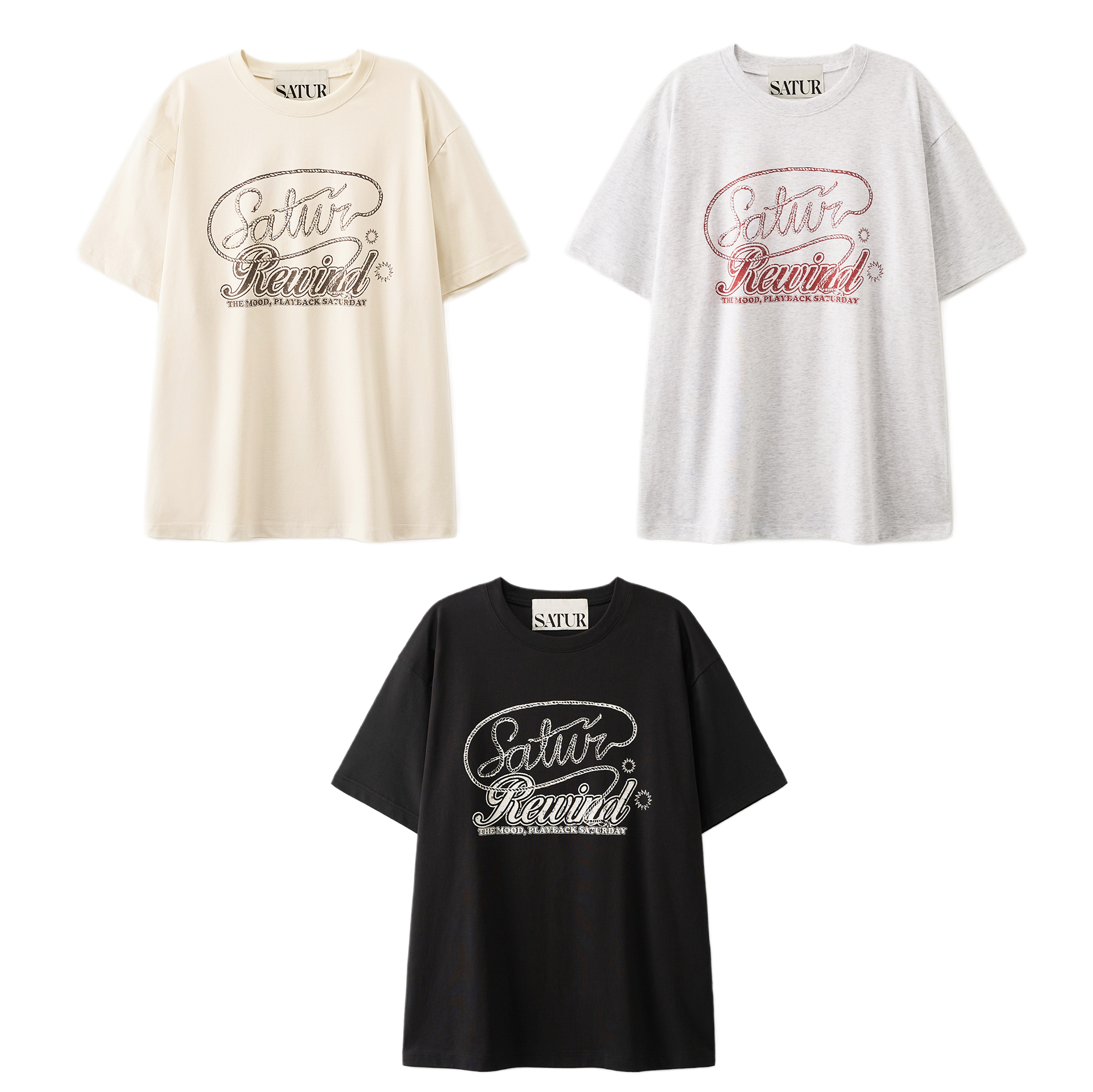 【18】SATUR Rewind Graphic T-shirt - (6個尺碼 / 3色選擇)