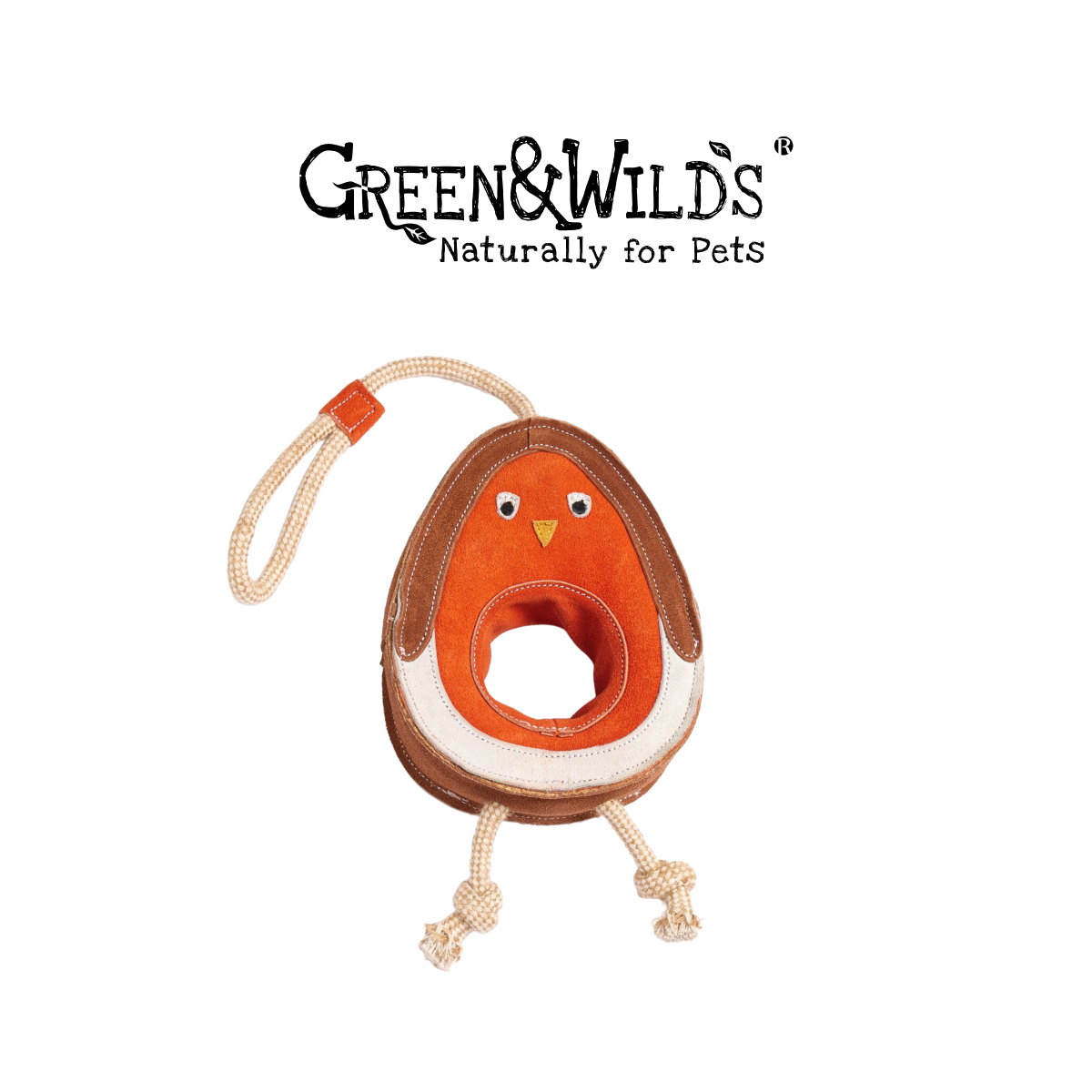 知更鳥大羅賓 - 天然犬用啃咬玩具｜英國 GREEN & WILDS