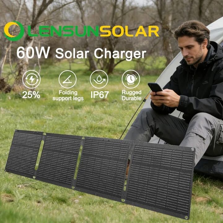 Lensunsolar 60W Waterproof Foldable Solar Panel