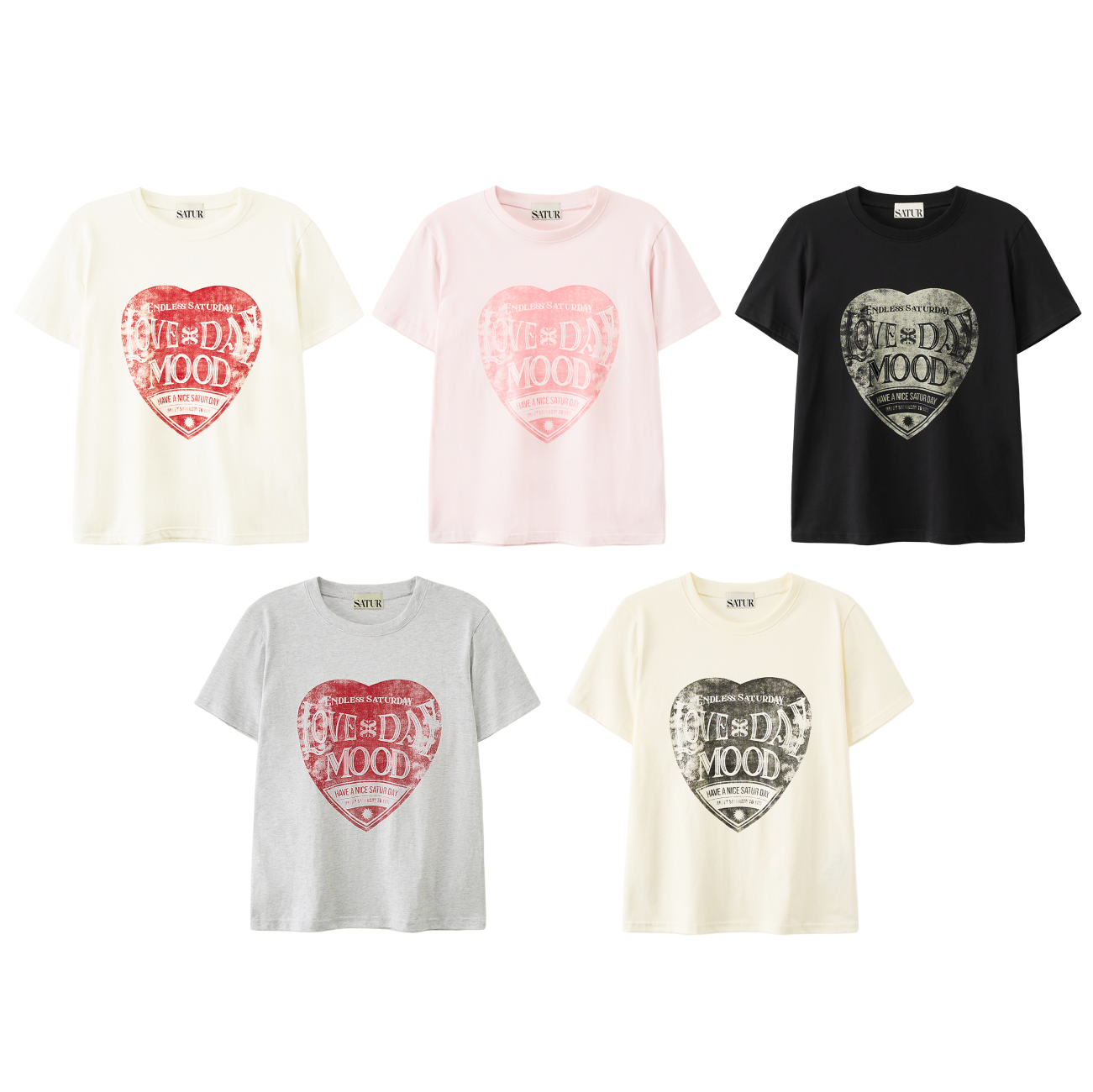 【21】SATUR Women's Saturday Retro Mood Graphic T-shirt - (2個尺碼 / 3色選擇)