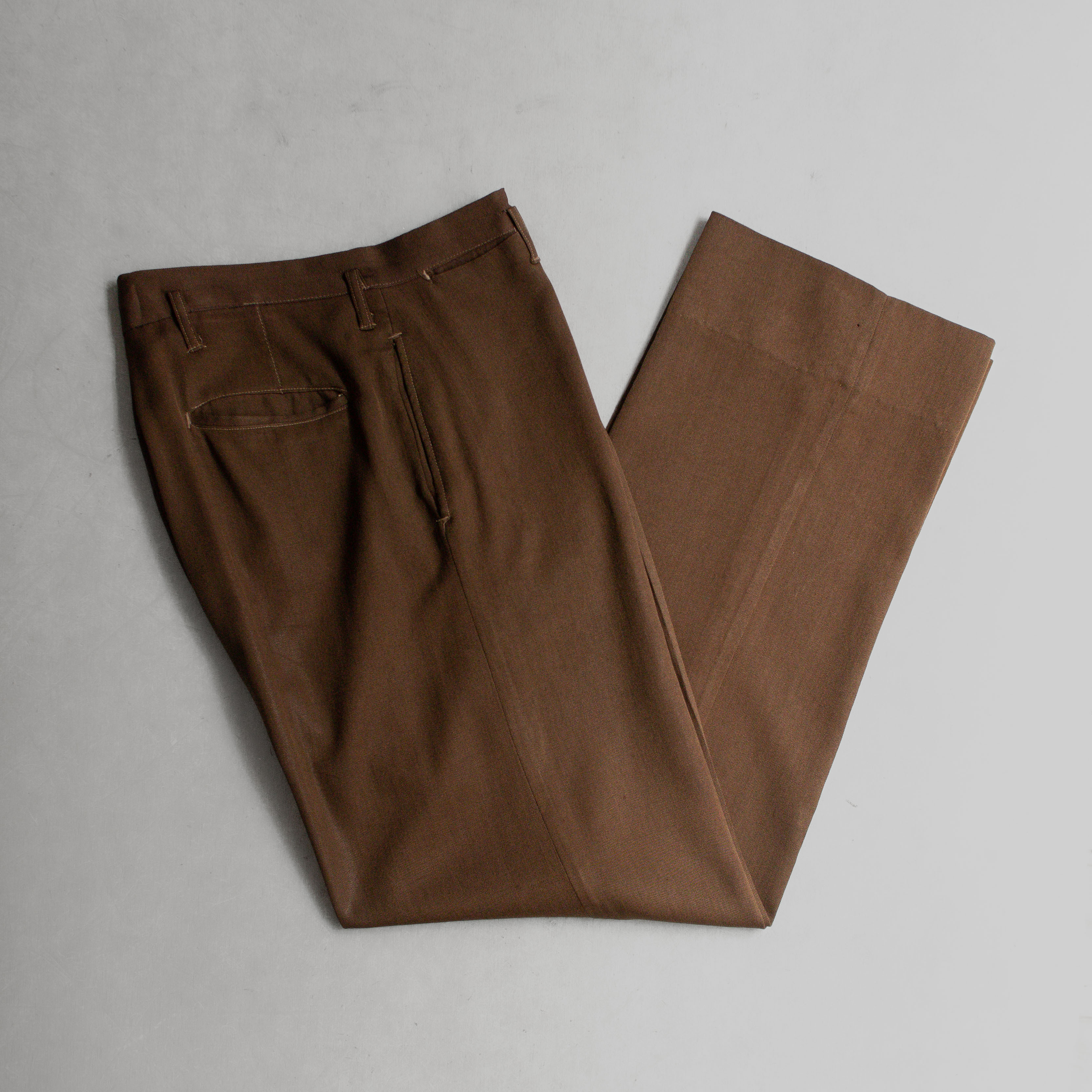 50S VINTAGE RAYON SLACKS 美國 棕色 嫘縈 直筒 西裝 長褲