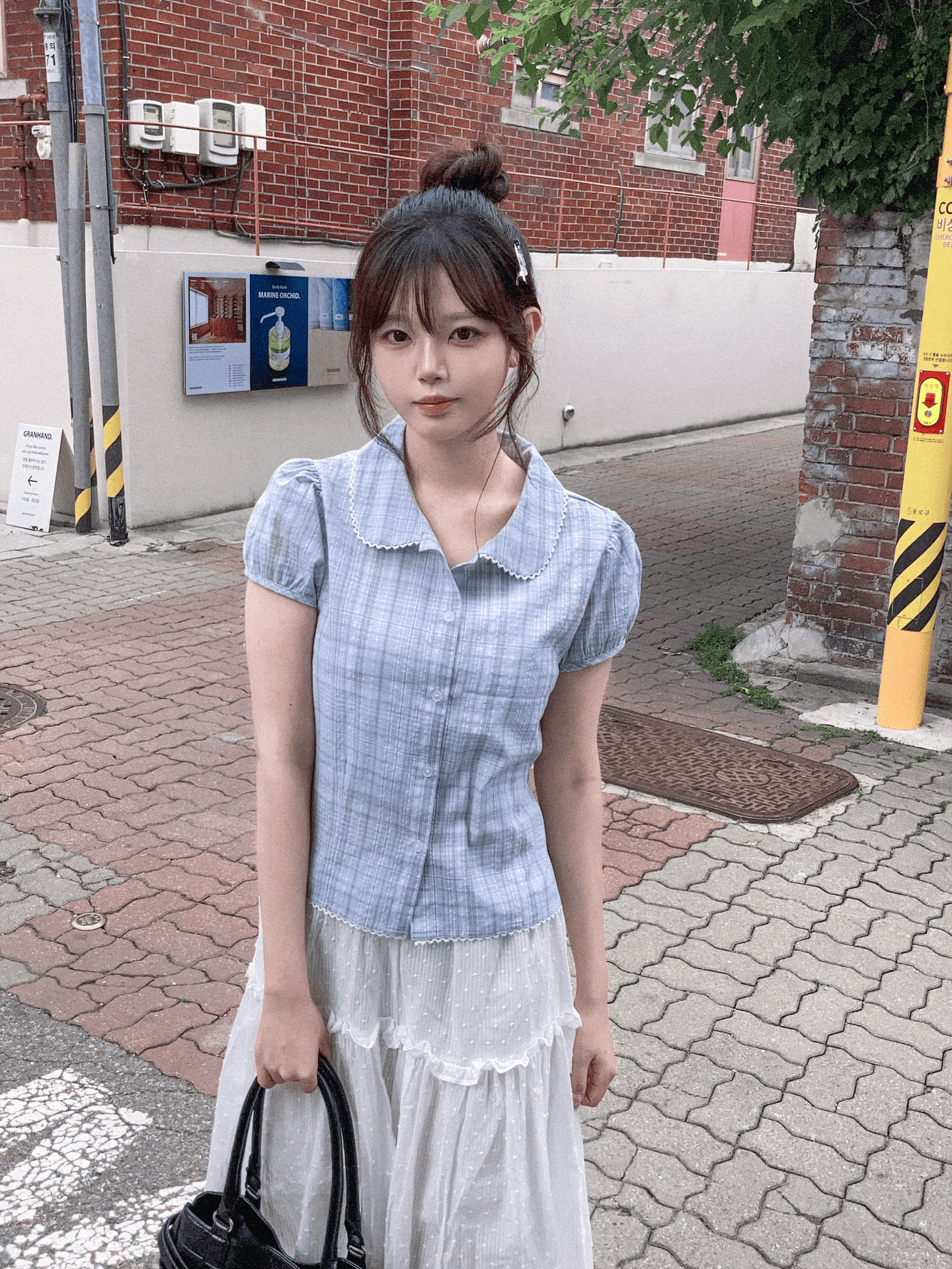 Doll Collar～花花邊格紋襯衫〈🇰🇷DAY 1〉