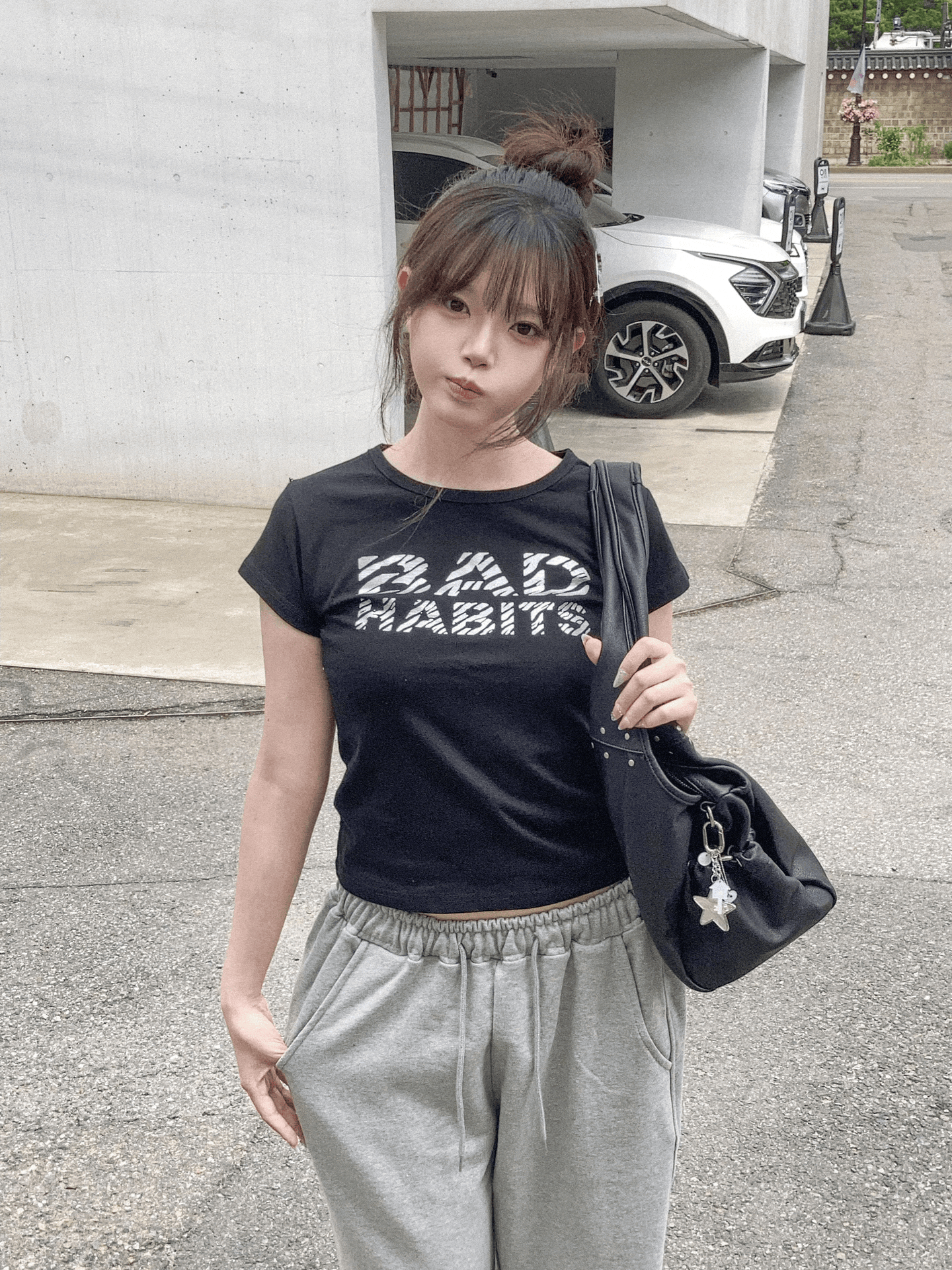 型格斑馬紋BAD HABITS短袖Tee〈🇰🇷DAY 1〉