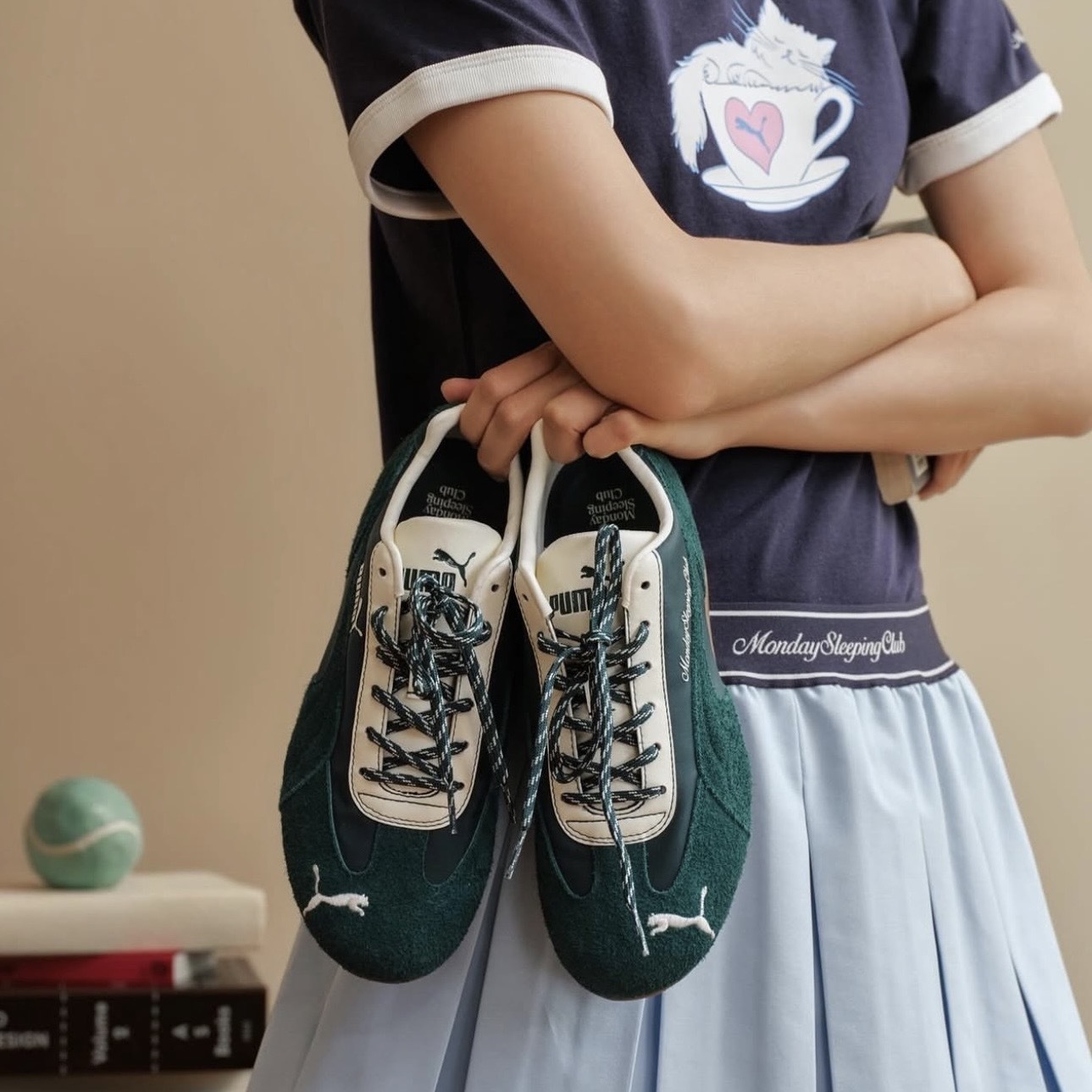 PUMA SPEEDCAT x MONDAY SLEEPING CLUB 森林綠 麂皮 男女 聯名款408845-01