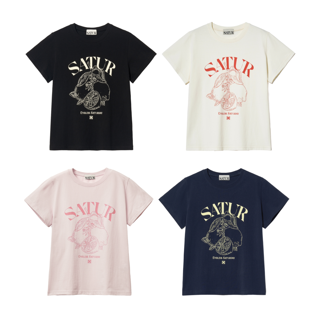 【23】SATUR Women's Capri Citron Drawing Summer Graphic T-shirt - (2個尺碼 / 4色選擇)