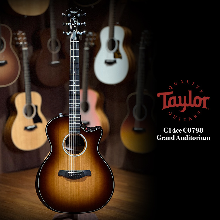Taylor Custom C14ce C0798 Grand Auditorium - Western Red Cedar/Mahogany