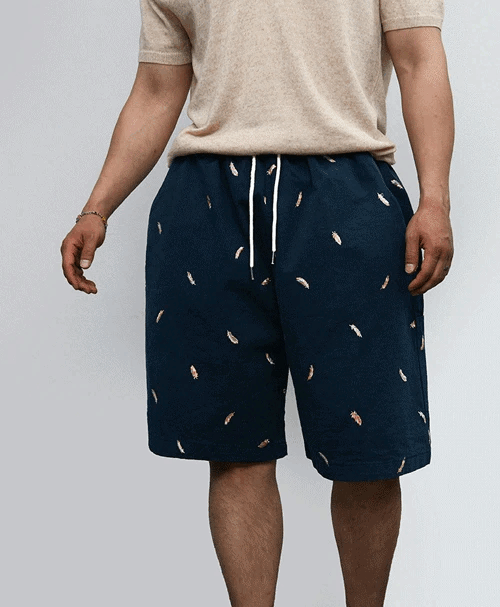 Embroidered Wide Bermuda Shorts