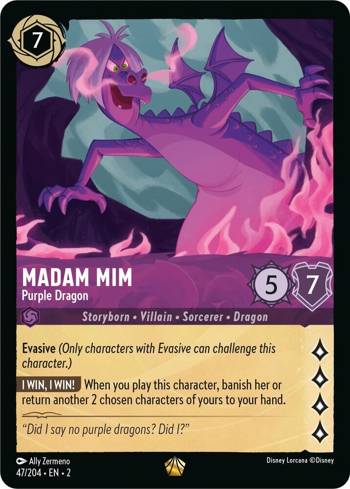 Rise of the Floodborn - 47/204 Madam Mim - Purple Dragon L