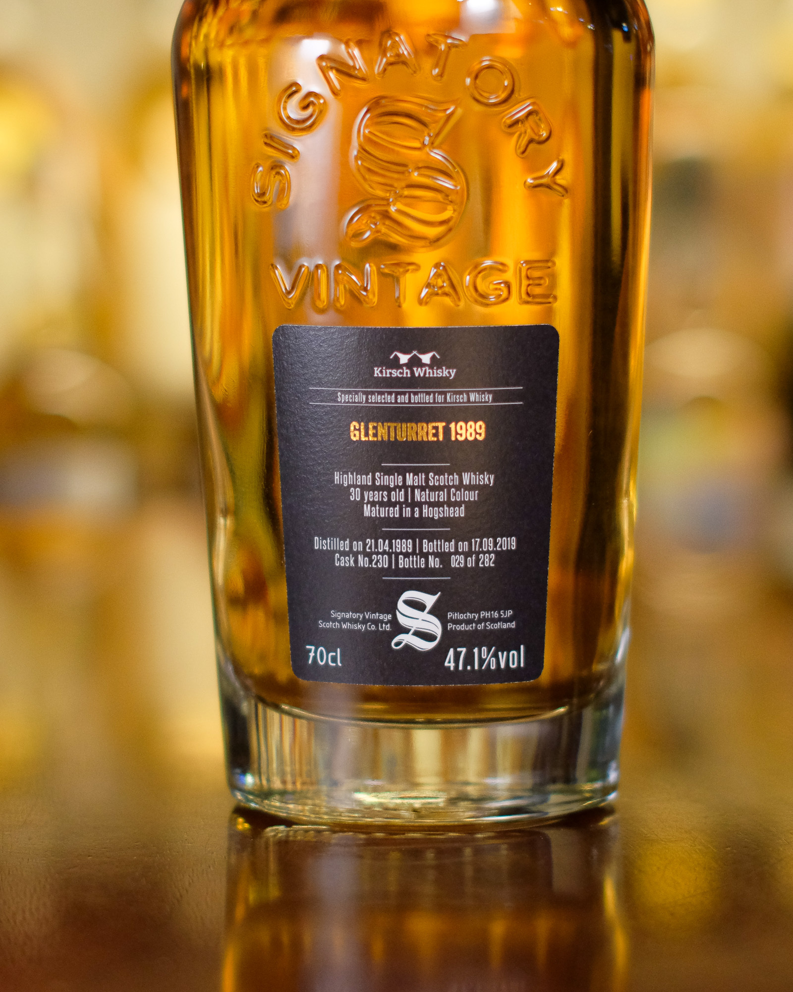 Glenturret 1989/2019 30YO #230 47.1% Signatory Vintage bottled for Kirsch