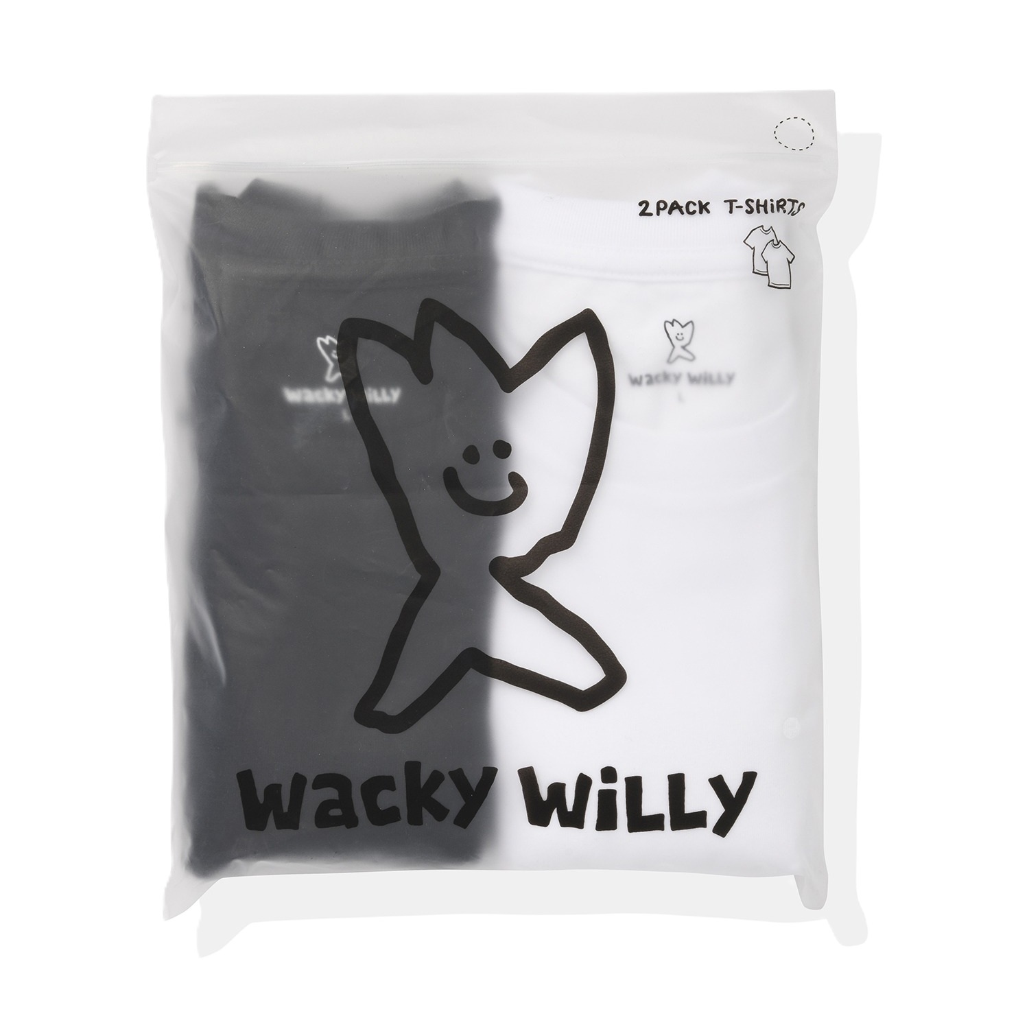 【3】Wacky Willy Signature T-shirt (2-Pack) (黑+白) (5個尺碼)