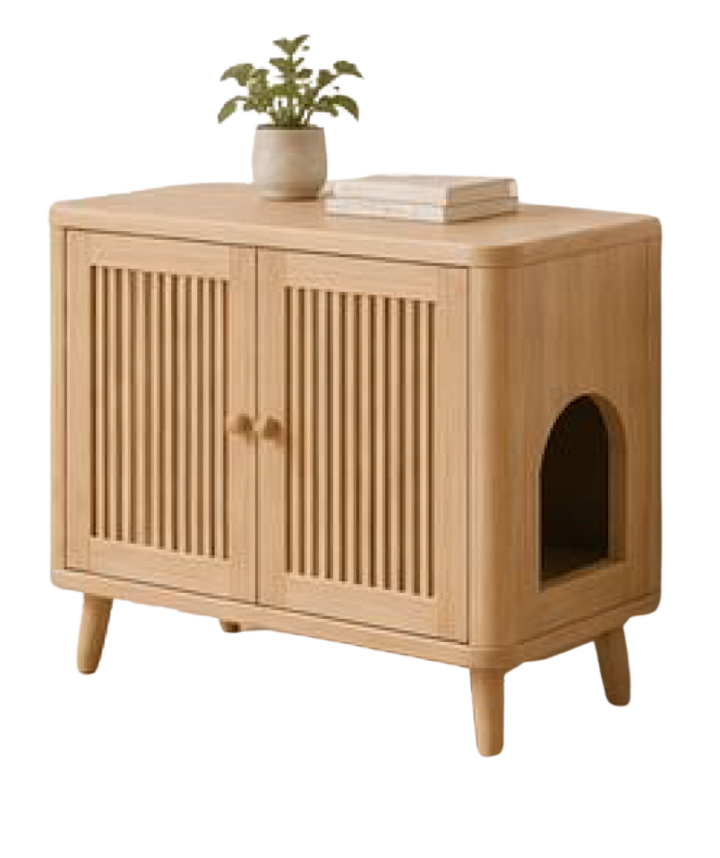 Dual-Purpose Cat Furniture - Console + Litter Concealment Cabinet
