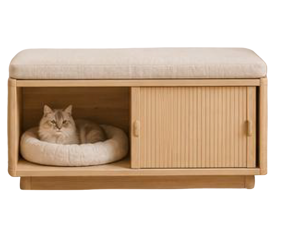 Dual-Purpose Cat Furniture - Bench + Pet Nook