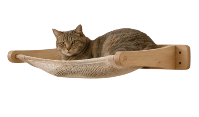 Mesh-Safe Perch System for Cats