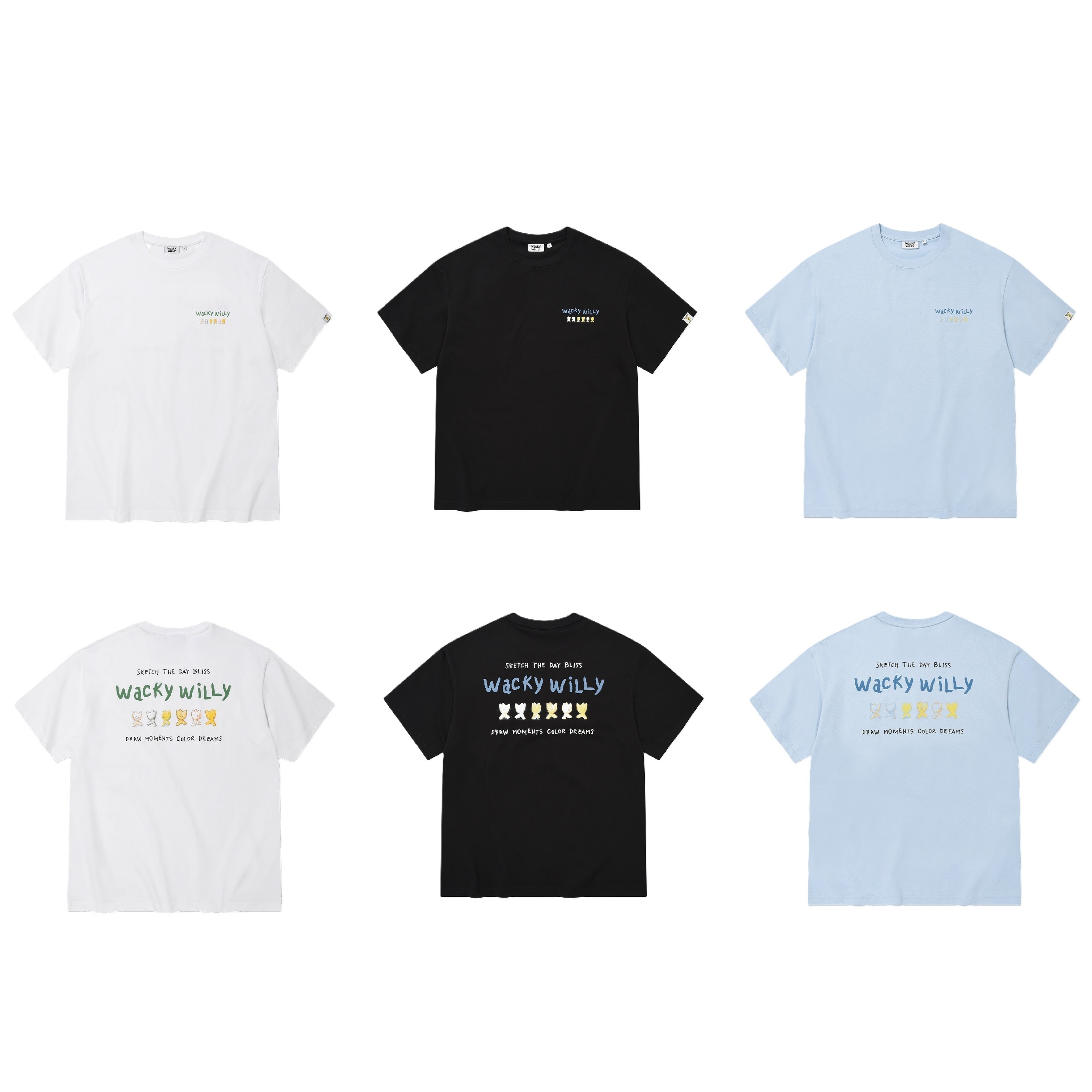 【4】Wacky Willy Kiki Typographic T-shirt (4個尺碼 / 3色選擇)