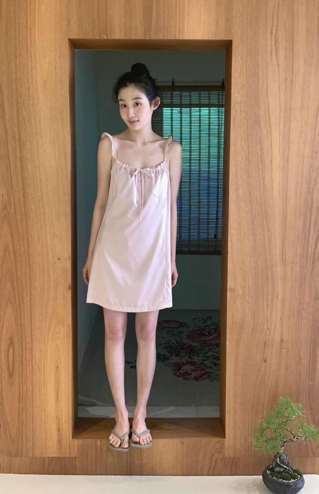 綁結夏日細肩帶短洋裝