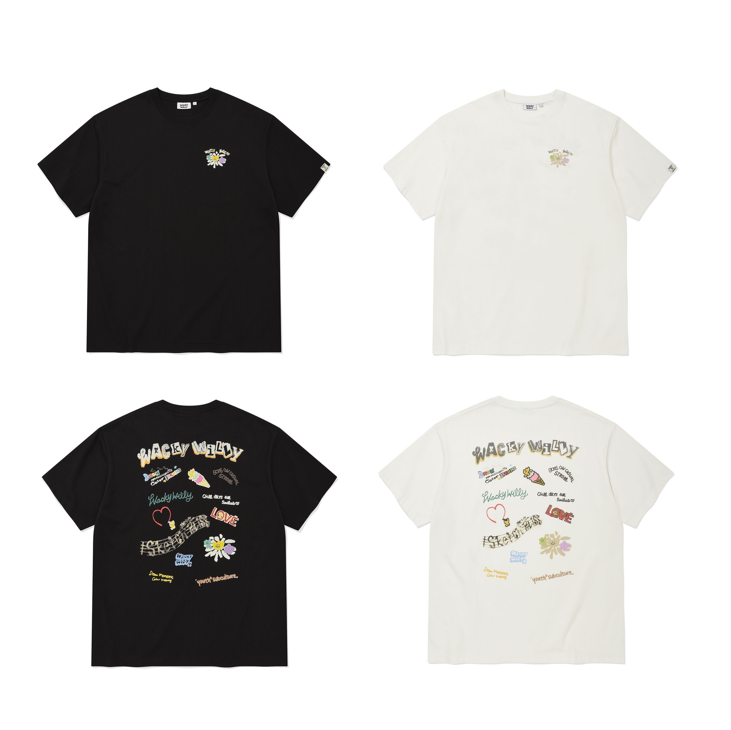 【5】Wacky Willy Kitsch graphic T-shirt (4個尺碼 / 2色選擇)
