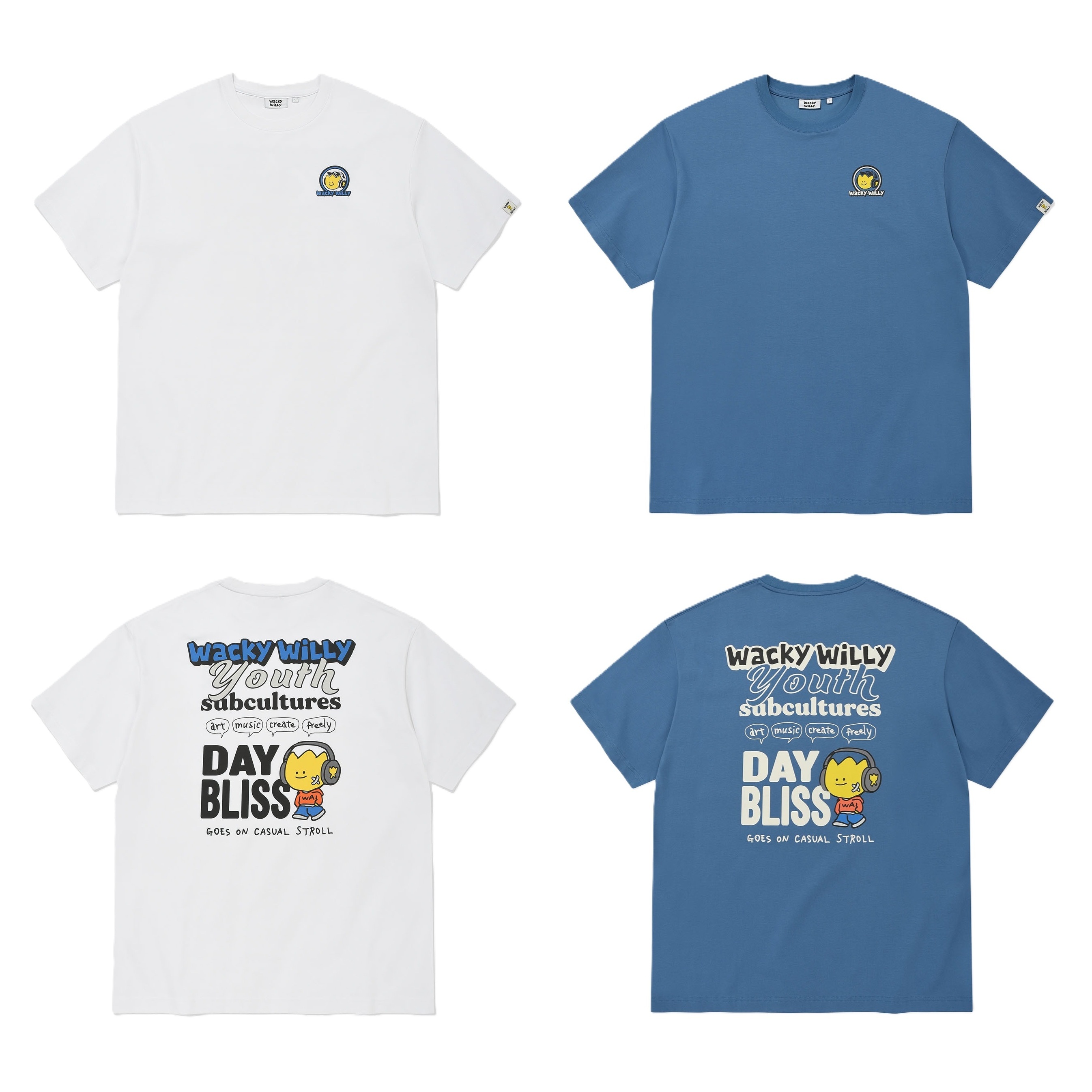 【6】Wacky Willy Kiki Music Graphic T-shirt (4個尺碼 / 2色選擇)