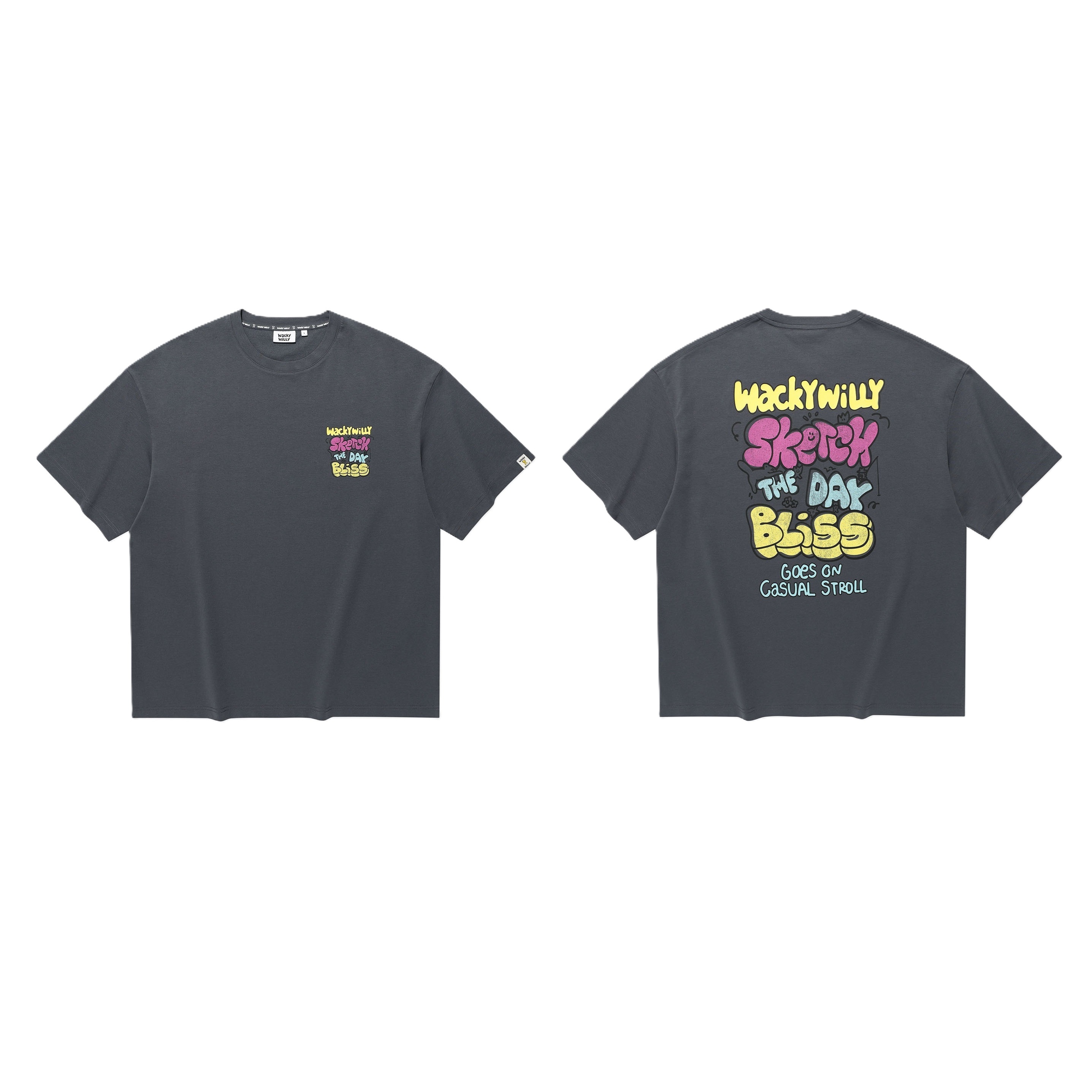 【7】Wacky Willy Typographic T-shirt 碳灰色 - (4個尺碼)