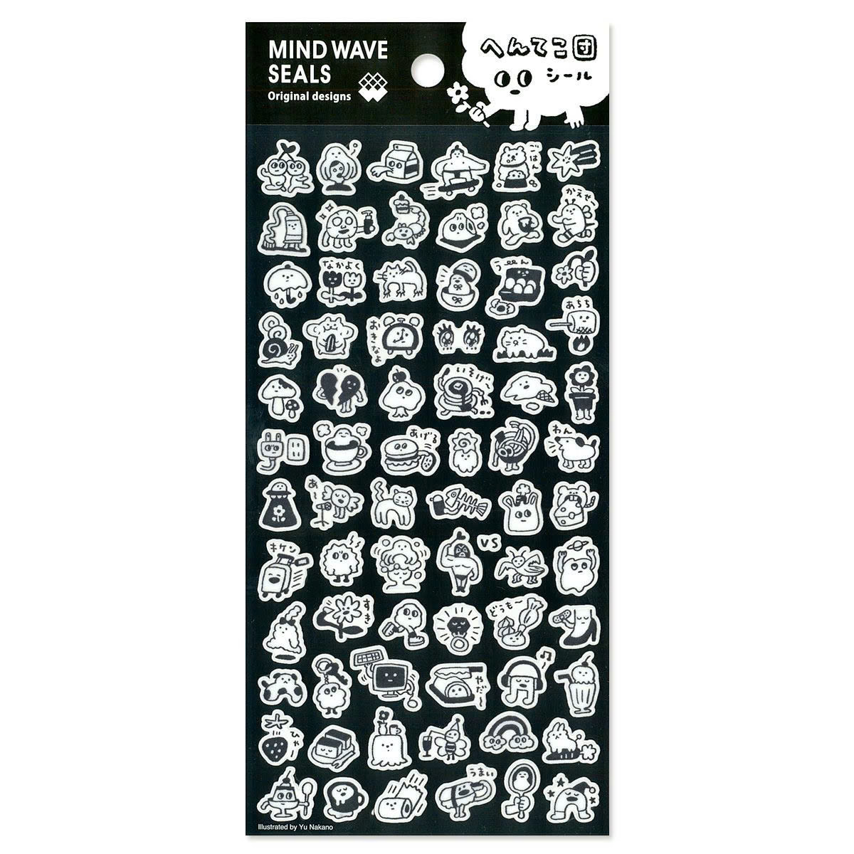 黑白 seals 迷你透明貼紙｜日本Mind Wave