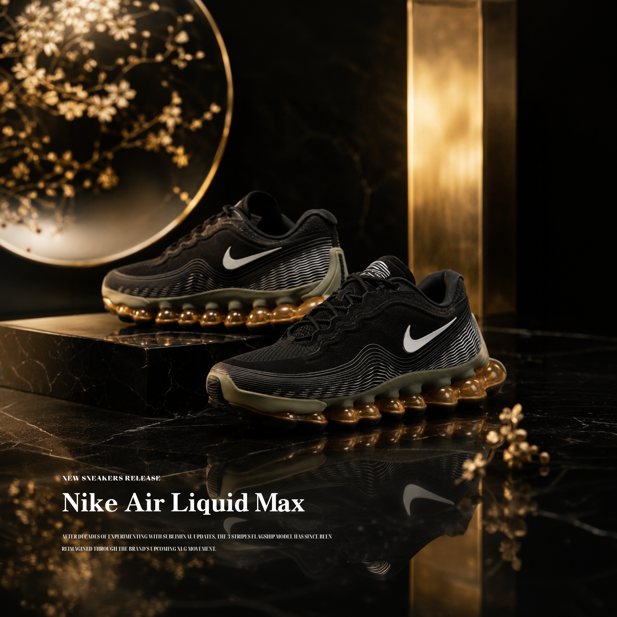 NICEDAY 代購 Nike Air Liquid Max 金屬黑 黑 黑金 棕色 黑橘 IQ7635-002