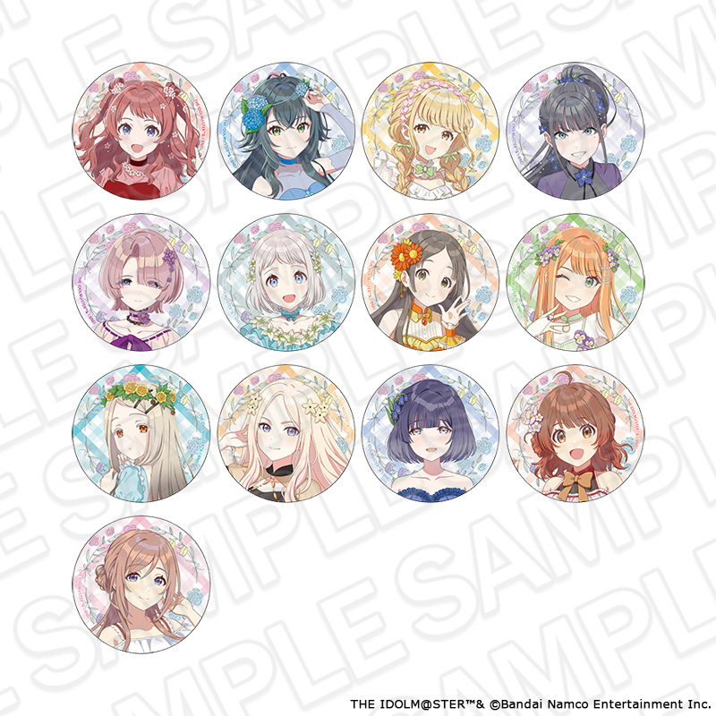 Contents Seed "Gakuen Idolmaster" Collectible Pinback Badge Floral Dress Ver. (Set of 13)