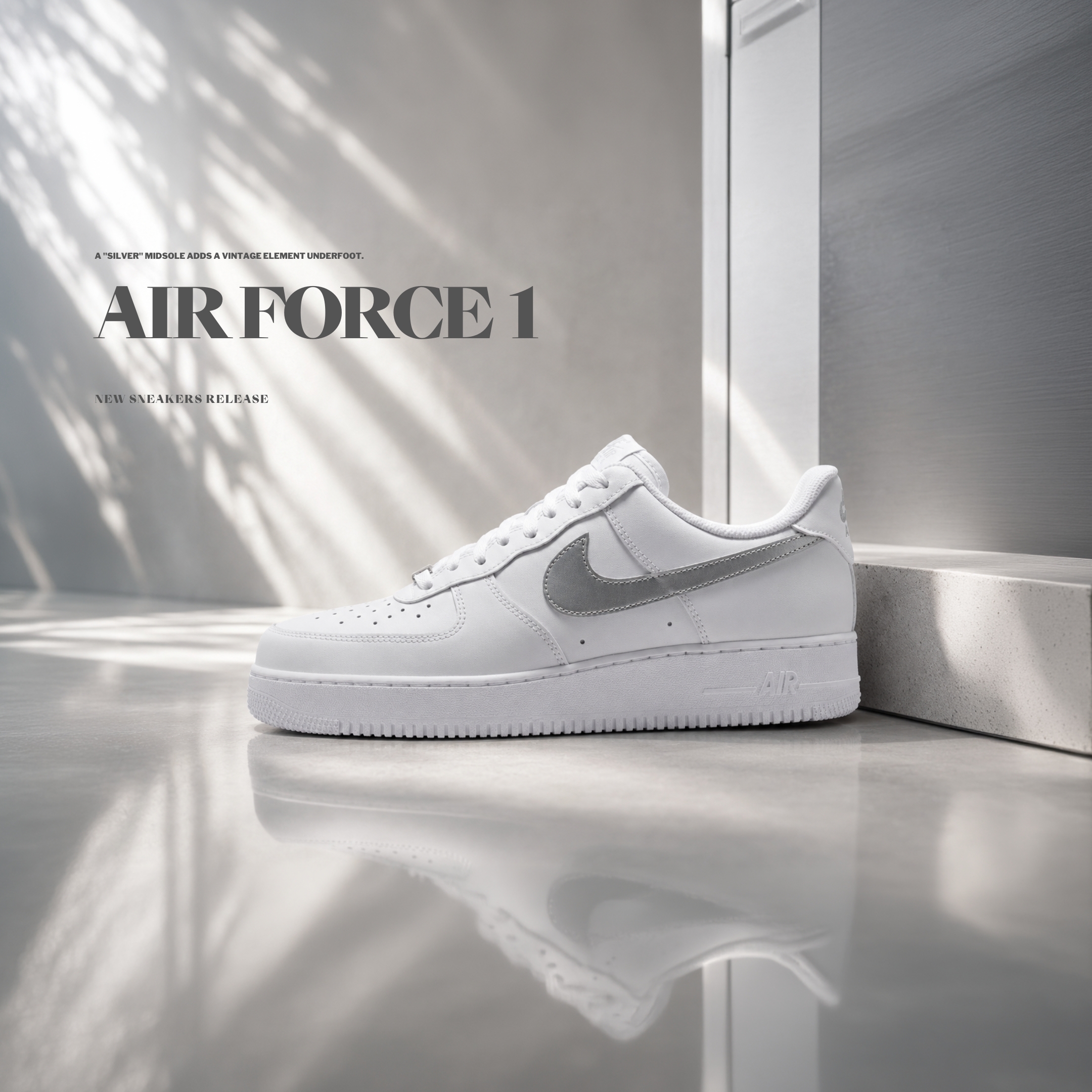 NICEDAY 代購 Nike Air Force 1 Silver 銀勾 銀灰 灰 亮銀 FJ4146-134