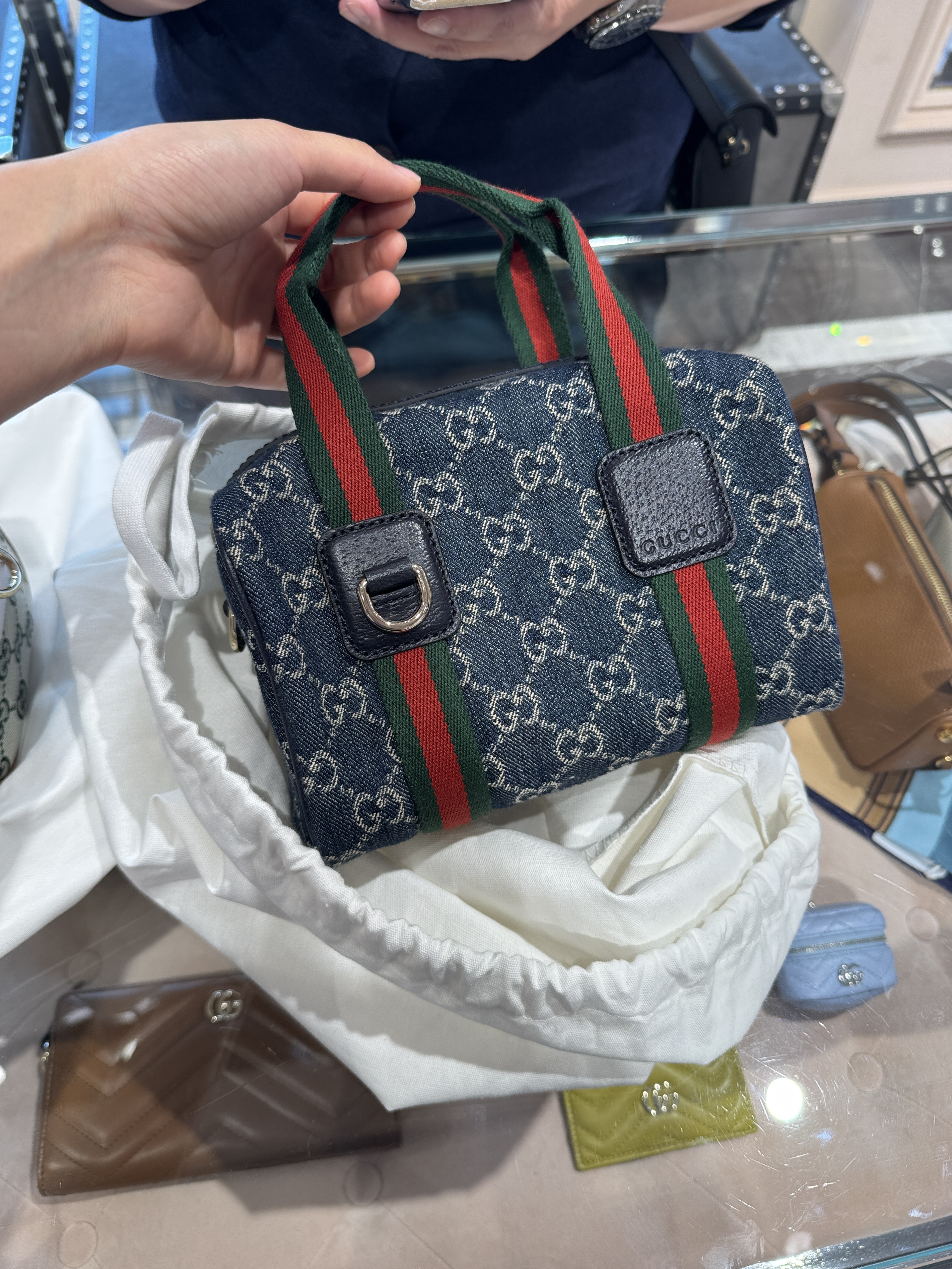 Gucci GG mini Boston crossbody bag denim classic