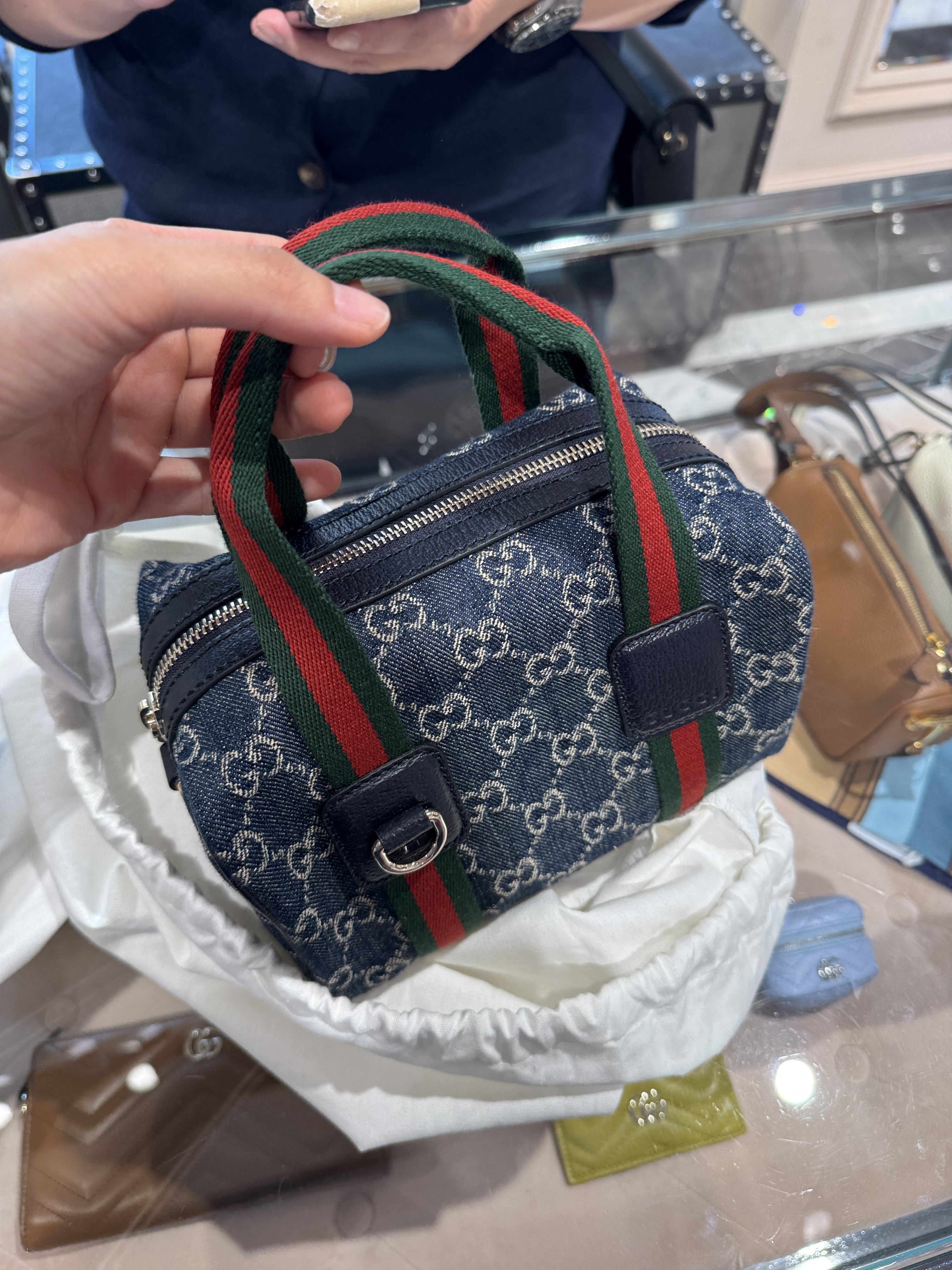 Gucci GG mini Boston crossbody bag denim classic