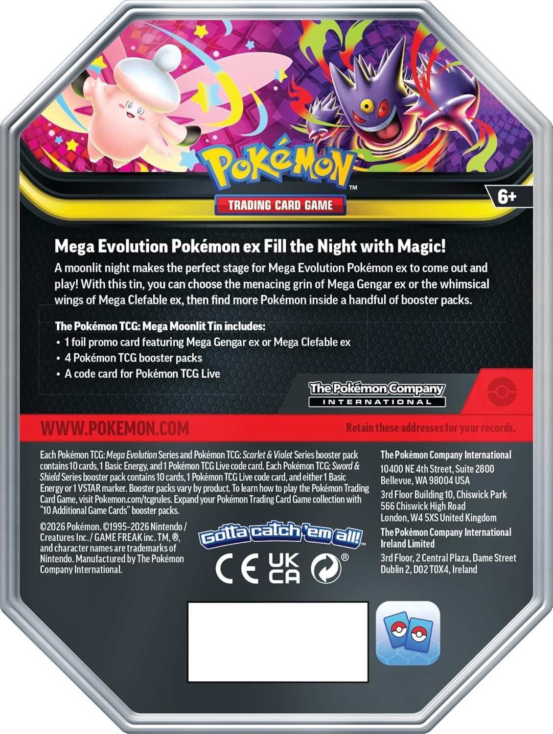 Pokemon 精靈寶可夢 TCG: Mega Moonlit Mega Clefable 鐵盒