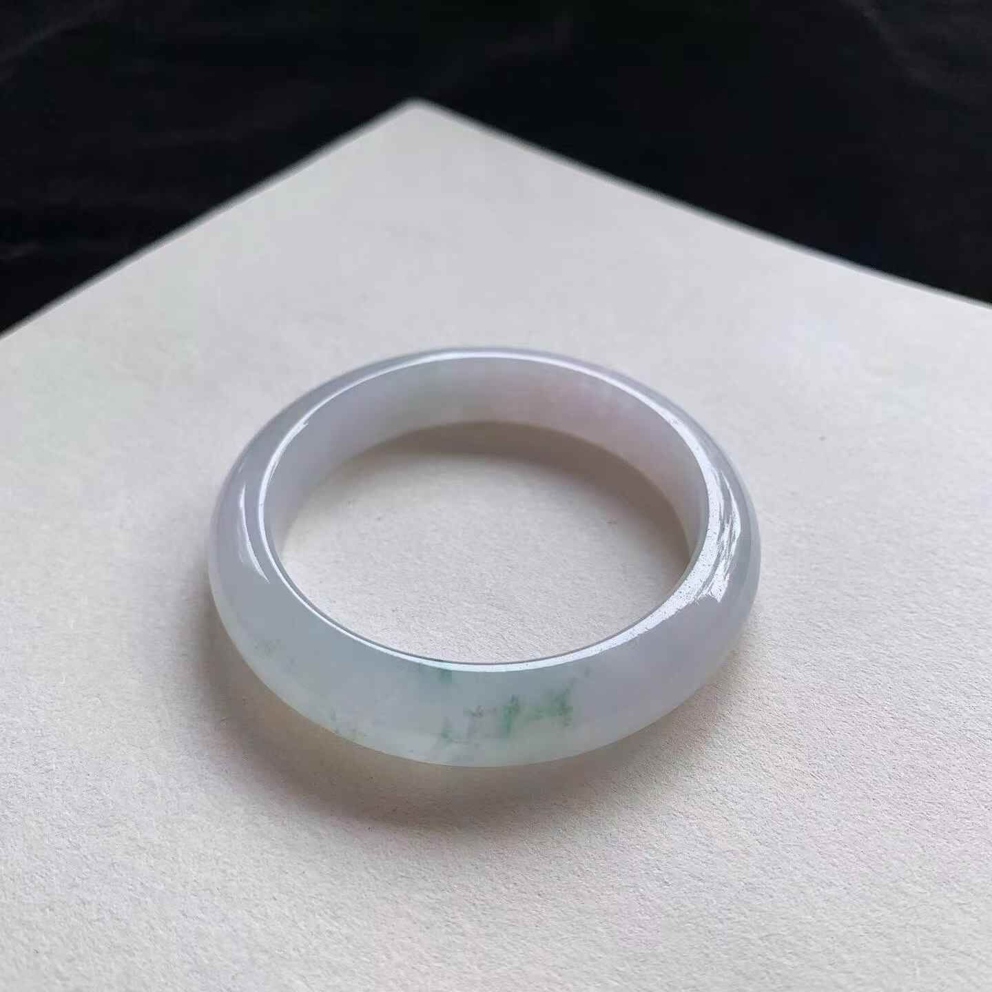 6172342 51.8mm冰白正圈翡翠手鐲 (50-52)