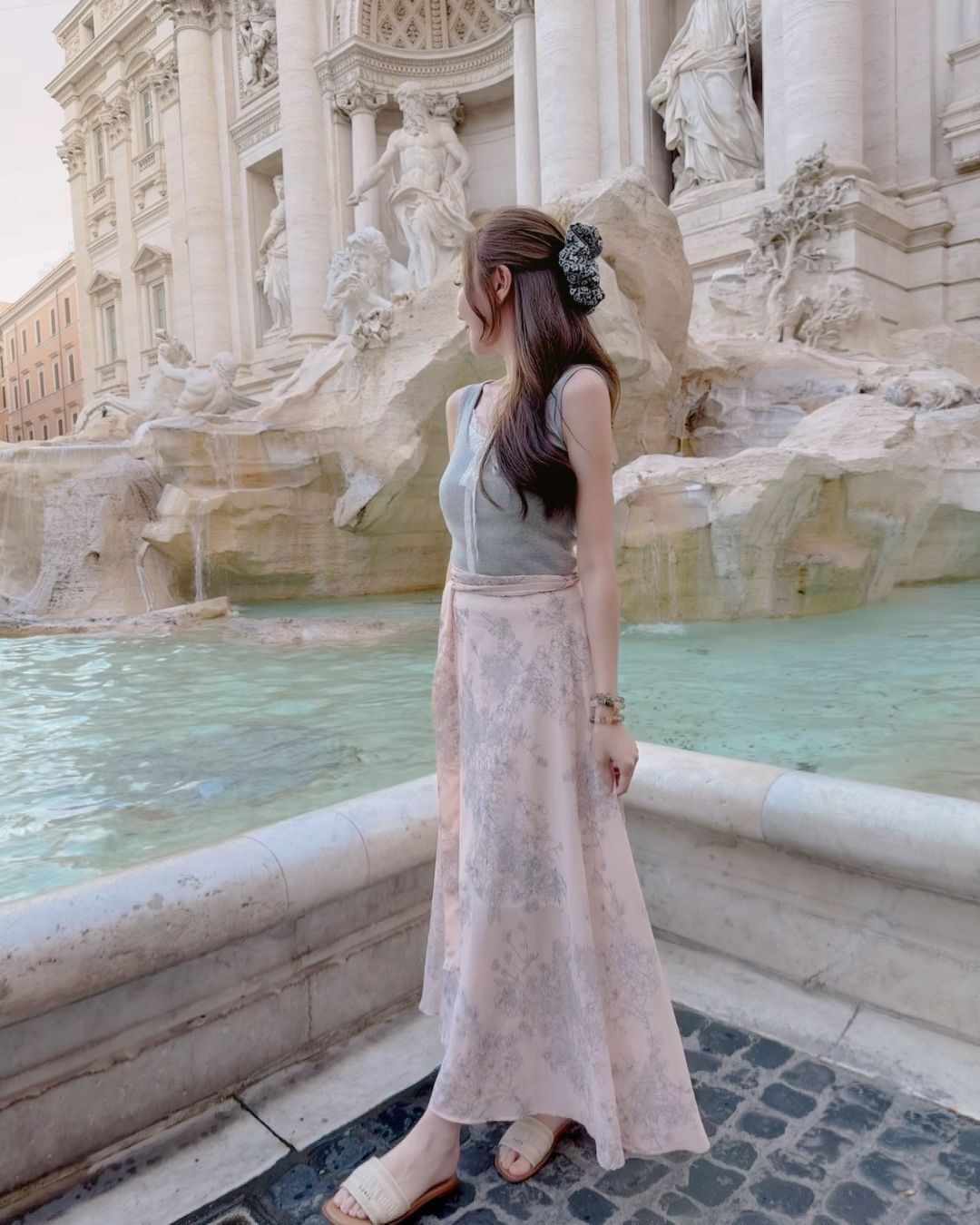 *BJ2 MADE SERIES*ROMAN TWILIGHT GARDEN LINE-FLORAL WRAP SKIRT 030726 070726